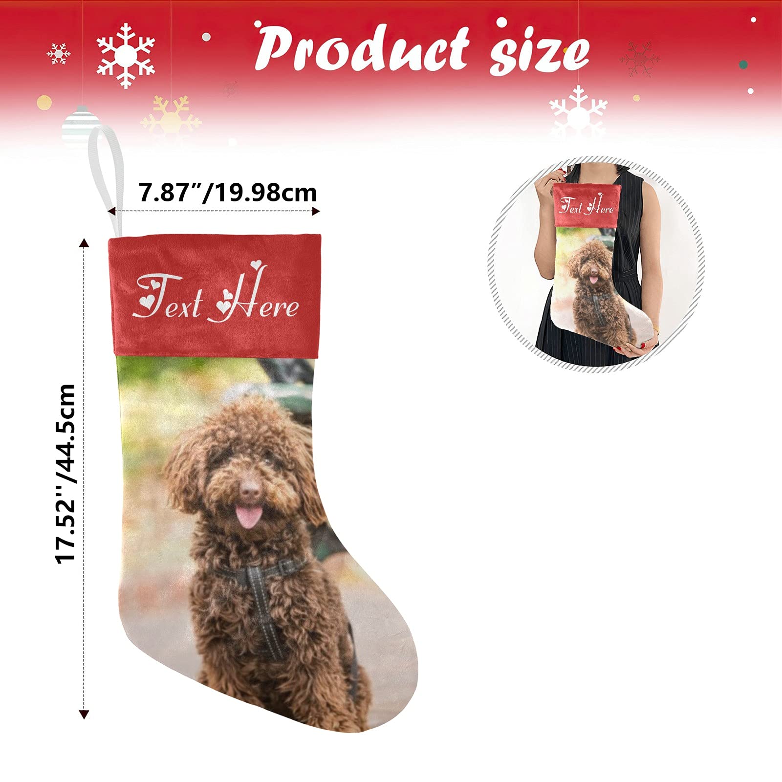 Custom Personalized Dog Christmas Stocking with Photo & Name - Perfect for Pet Lovers Holiday Decor & Gift Giving
