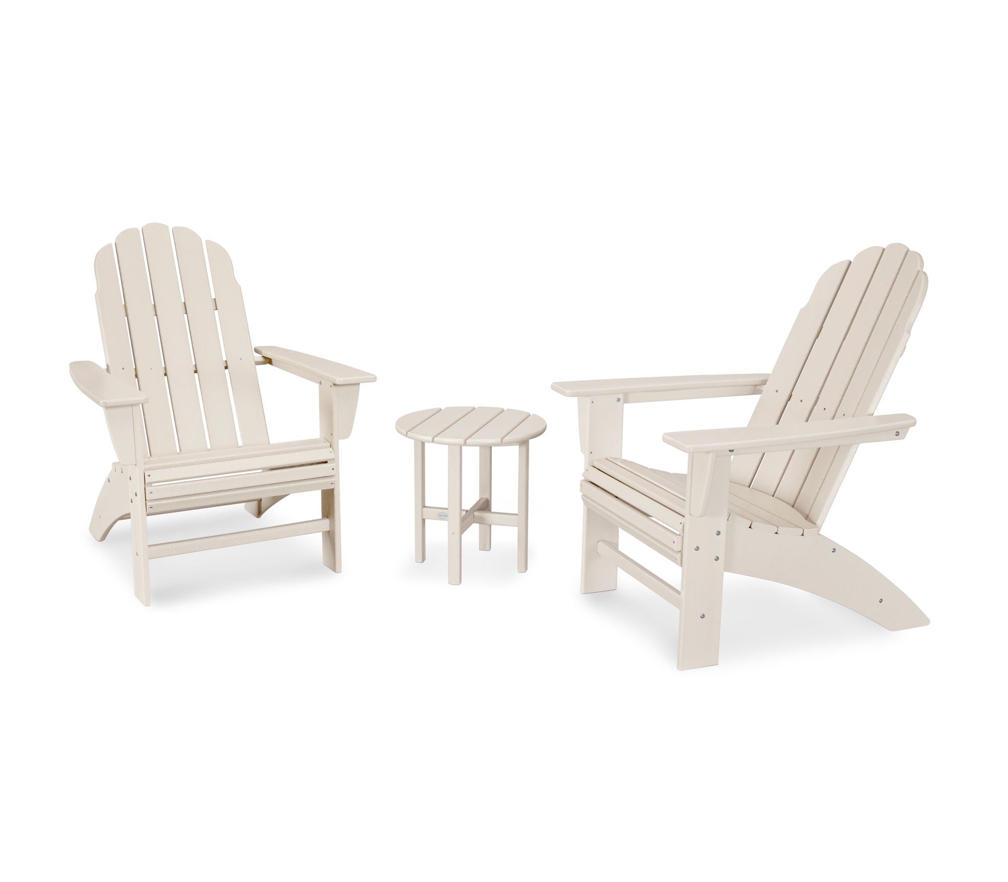 POLYWOOD Vineyard 3-Piece Curveback Adirondack Chair Set - Outdoor Patio Furniture for Garden, Poolside & Backyard Relaxation