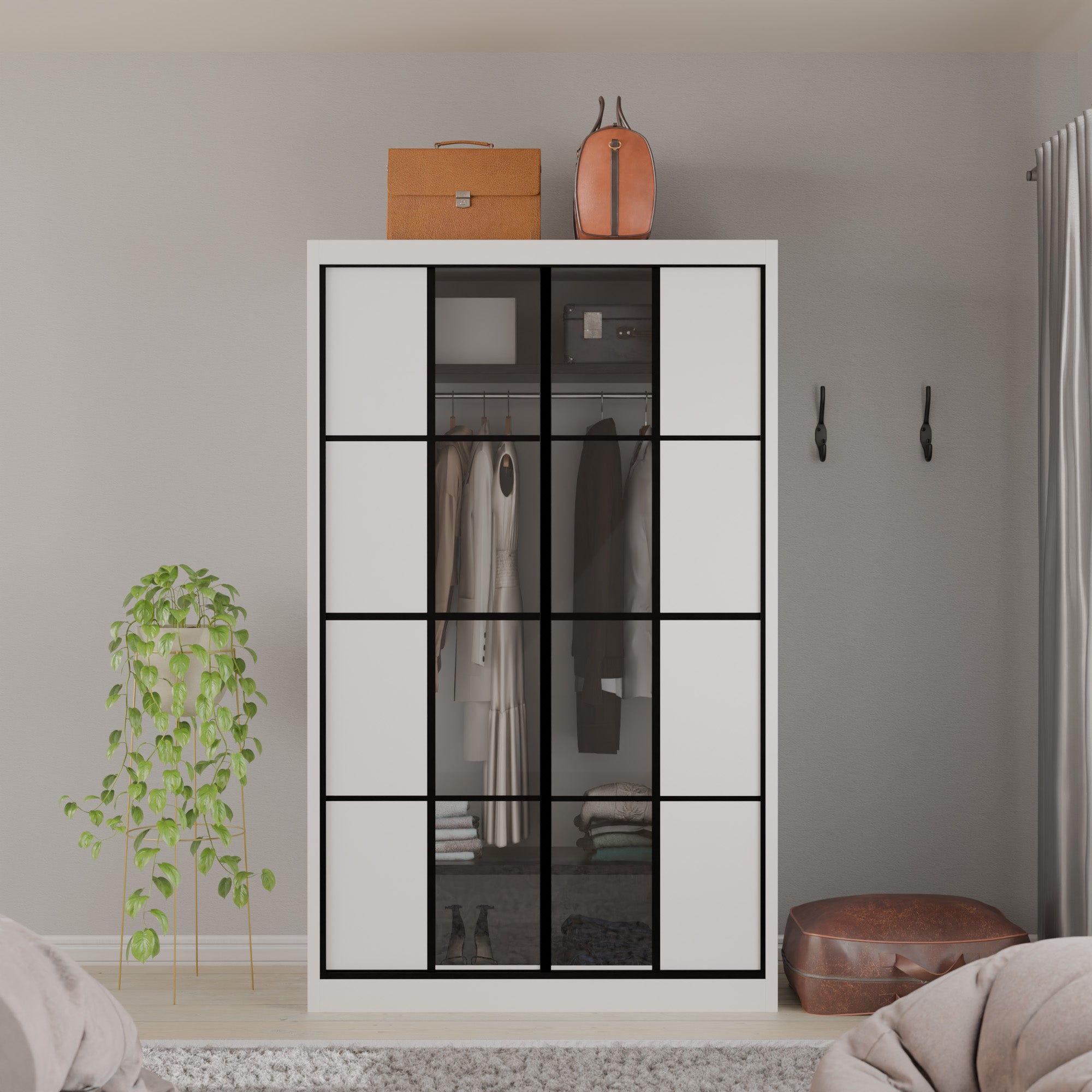 Josie Modular Wardrobe W03 - Customizable Closet Organizer System with Adjustable Shelves & Hanging Rods | Perfect for Bedroom, Walk-in Closet & Apartment Storage Solutions
