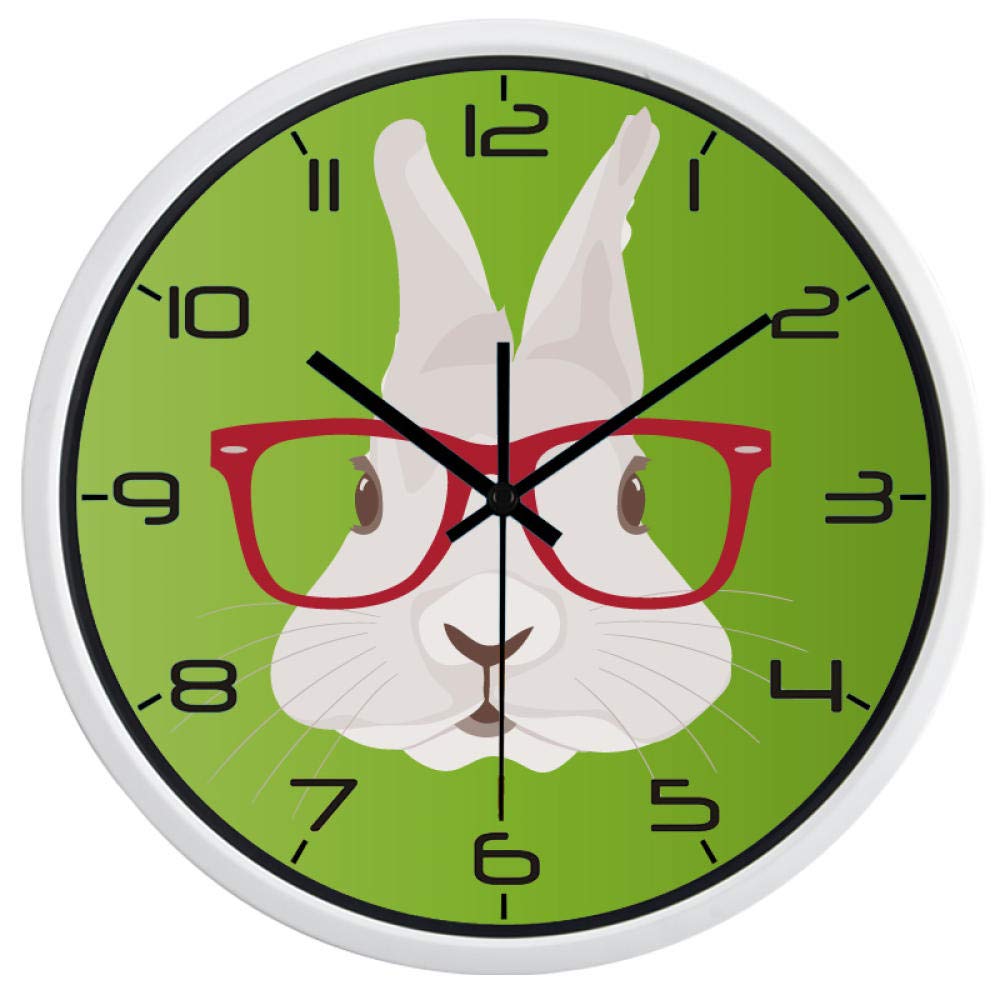 **Cute Modern Easter Bunny Wall Clock - White Kitchen & Study Room Decor for Girls - Perfect for Easter Gifts, Home, Office, and Dorm Room**