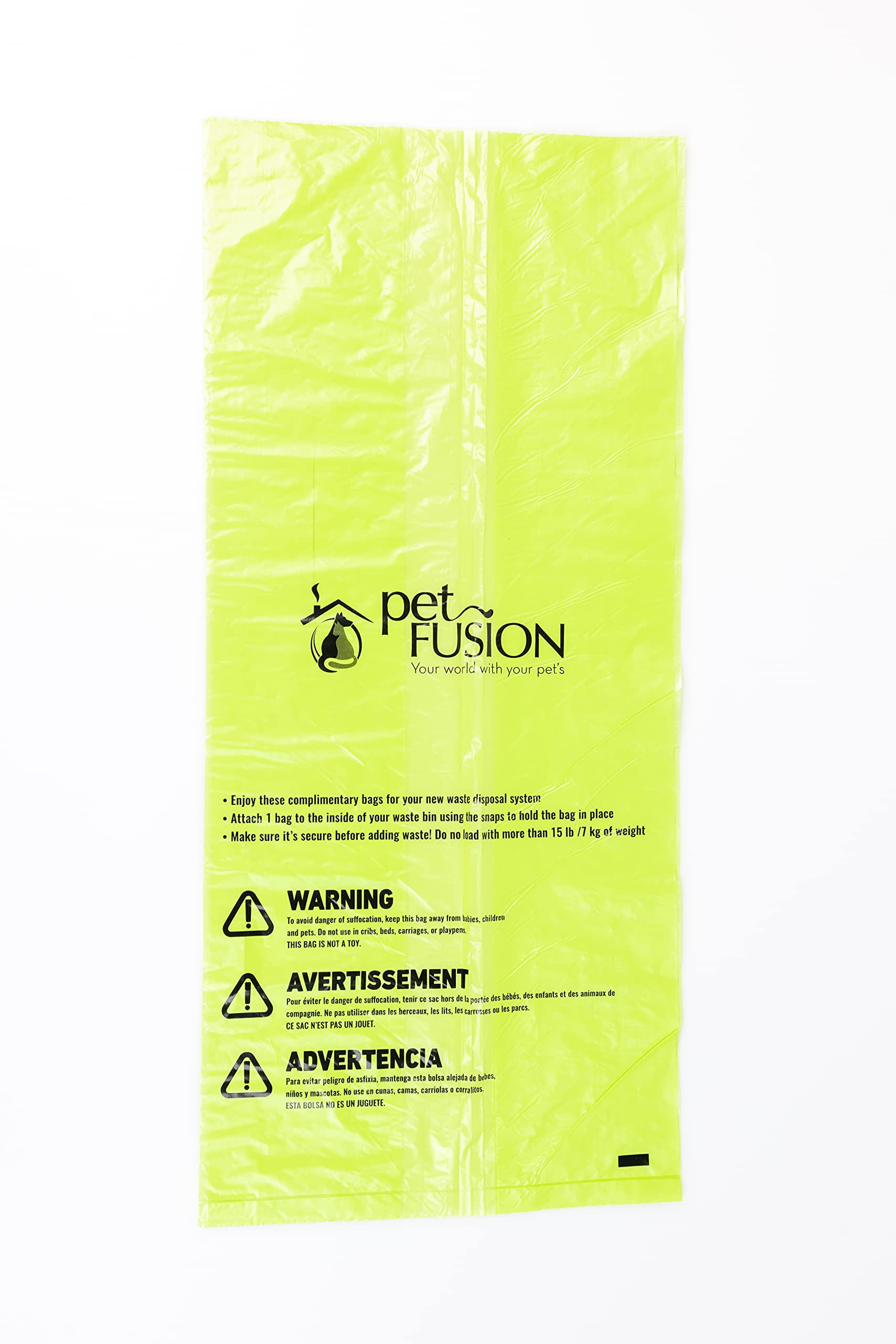 PetFusion Replacement Waste Bags - Durable Leakproof Dog Poop Bags & Cat Litter Disposal Bags | Holds 10+ lbs | Ideal for Outdoor Pet Waste Cleanup, Travel & Home Use