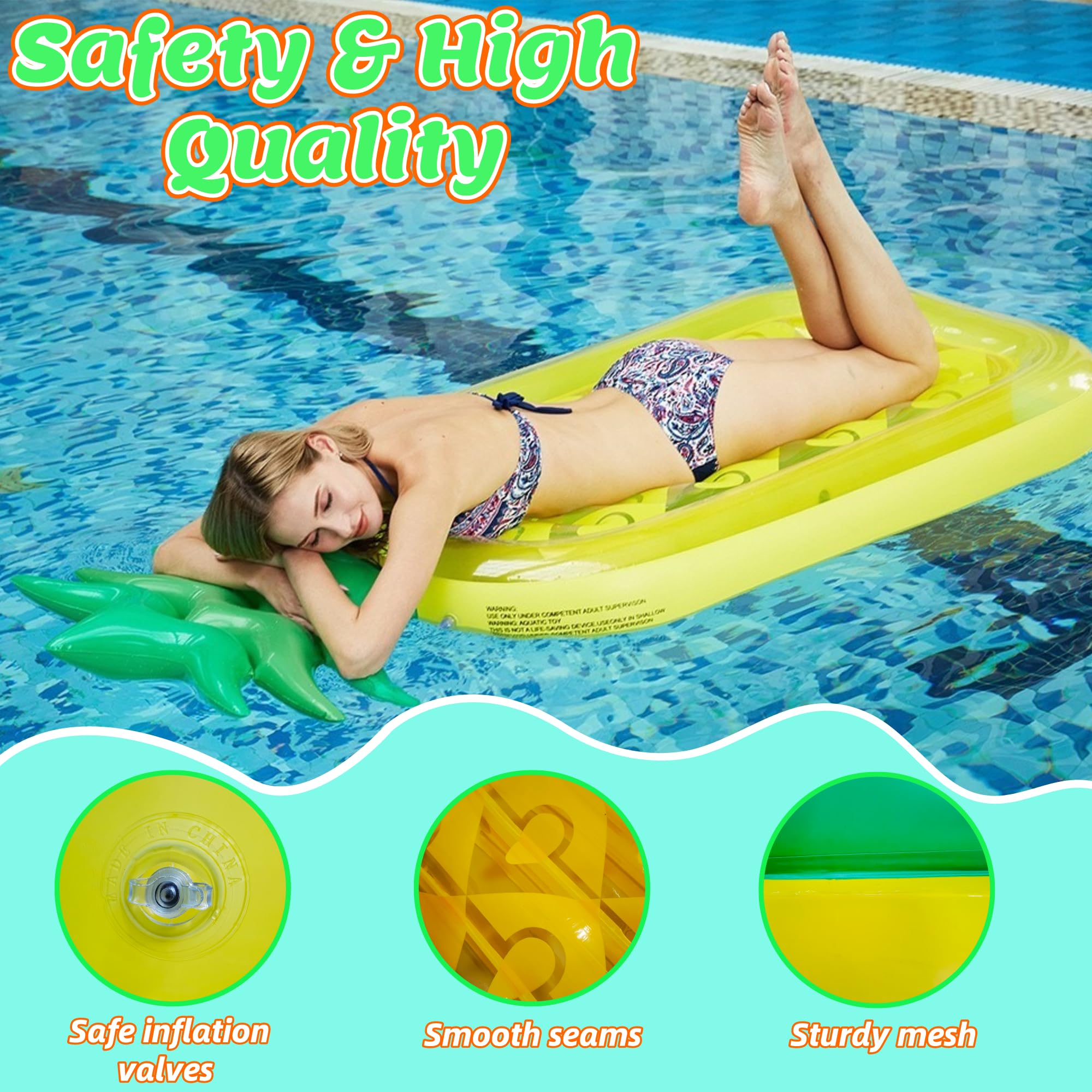 **Chennyfun 3-Pack Inflatable Swim Rings, 4-in-1 Floating Pool Mat with Air Pump, Water Floating Bed, Inflatable Balls & Swim Rings for Adults & Kids – Perfect for Pool Parties, Beach Relaxation & Family Fun**