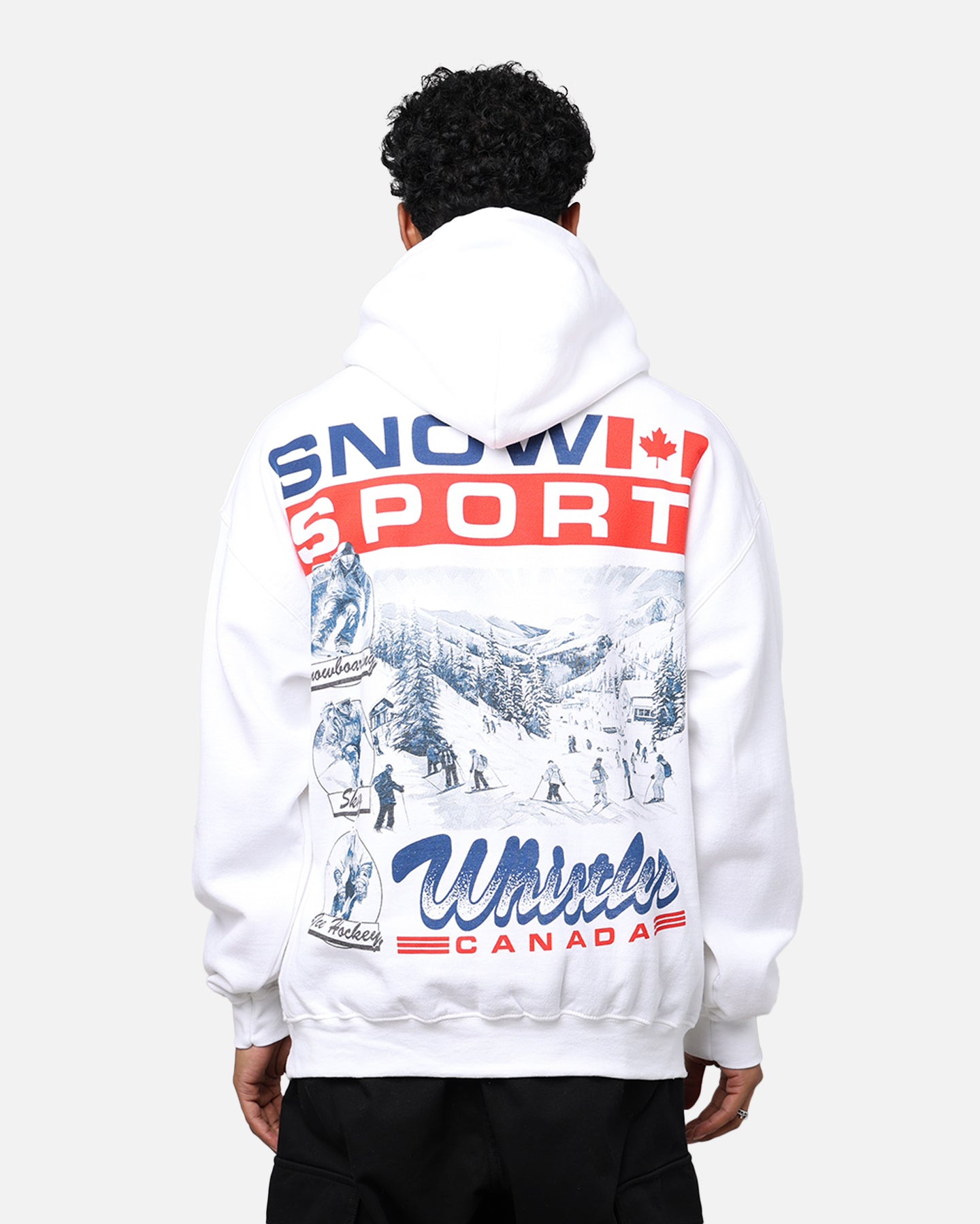 American Thrift Snow Sport Hoodie White - Warm Winter Pullover for Skiing, Snowboarding & Outdoor Activities