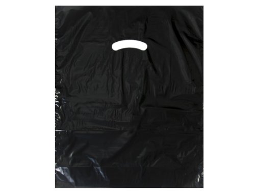 Premium BLACK Super Gloss Plastic Bags 12x15 Inches - 1.25 Mil Thick Recycled Plastic Bags (Pack of 1000) | Ideal for Retail Shopping, Gift Packaging & Eco-Friendly Storage