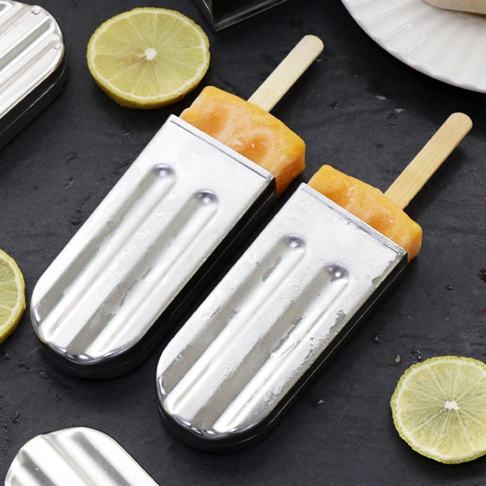 6-Piece Stainless Steel Popsicle Molds Set - Reusable Ice Cream & Lolly DIY Maker for Homemade Frozen Treats - Perfect for Summer Snacks, Kids Parties & Healthy Desserts