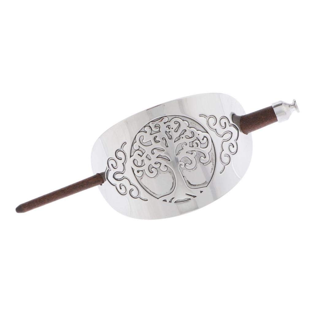 Viking Wooden Hair Sticks - Handcrafted Silver Hair Clips & Hairpins for Women | Perfect for Boho, Viking, and Medieval Hairstyles | Great for Weddings, Cosplay, and Everyday Wear