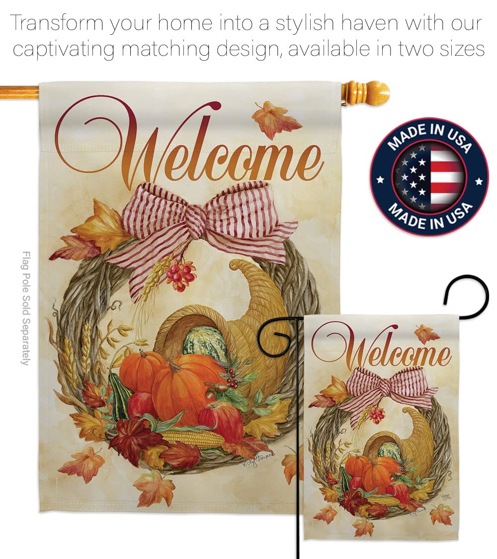 Fall Harvest Cornucopia Wreath Kit - Home & Garden Decor for Autumn