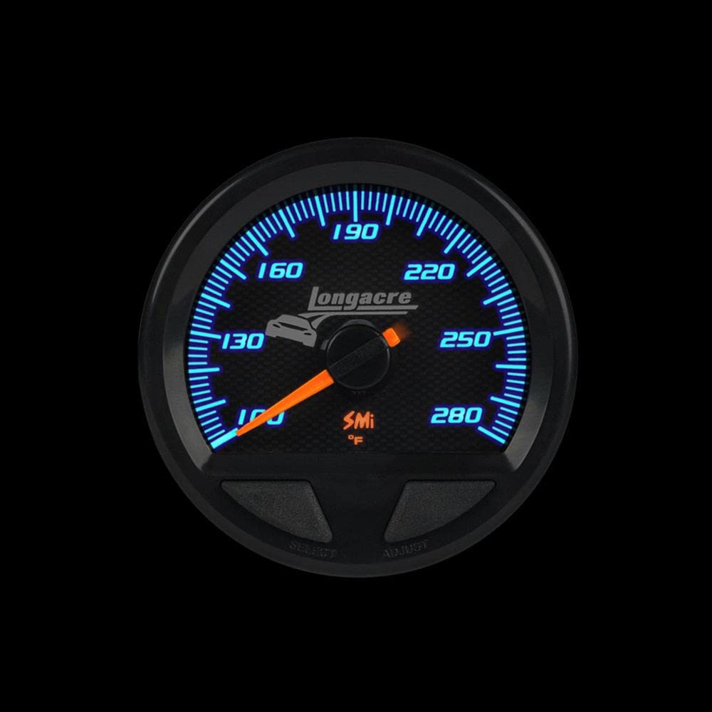 Longacre 52-46752 SMI Elite WP Oil/Water Temperature Gauge - High Performance Racing & Automotive Engine Monitoring for Track & Street Use