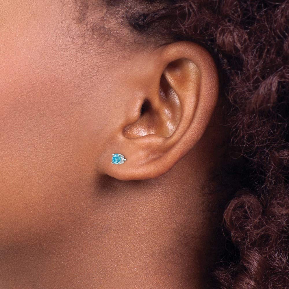 14K White Gold Aquamarine Stud Earrings for Women - Dainty Fine Jewelry Gift for Her - Perfect for Weddings, Anniversaries & Special Occasions