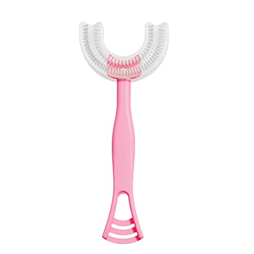 360° Soft Silicone U-Shaped Electric Toothbrush for Kids Ages 2-12 - Gentle Teeth Cleaning & Gum Massage with Cute Handle - Perfect for Toddler Dental Care & Teeth Whitening at Home or Travel
