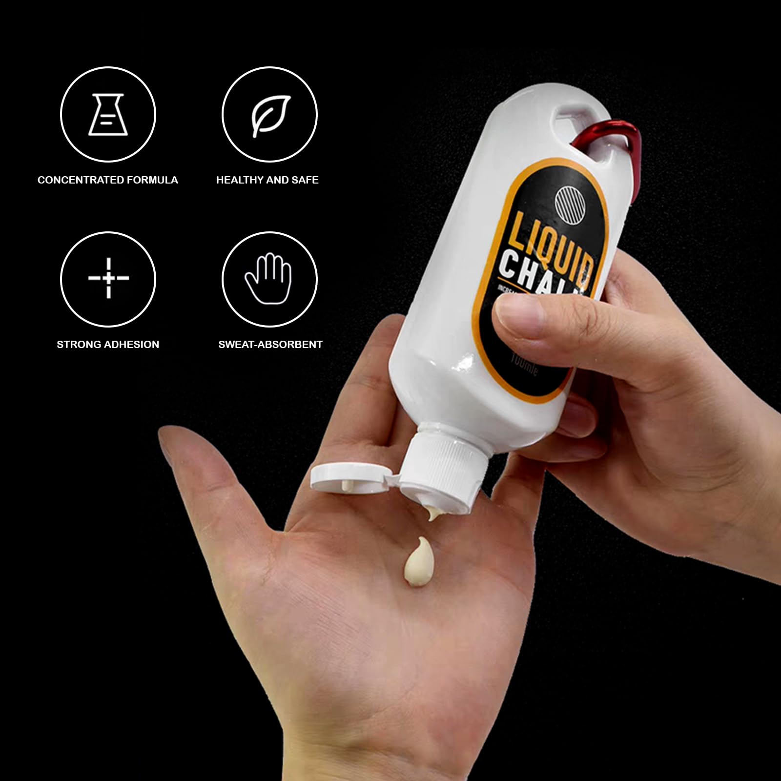 Liquid Chalk for Weightlifting - 100ml Non-Mess Gym Chalk for Rock Climbing, Cross Training & Powerlifting | Enhanced Grip Approved for Gyms | Perfect for Competition & Training Sessions