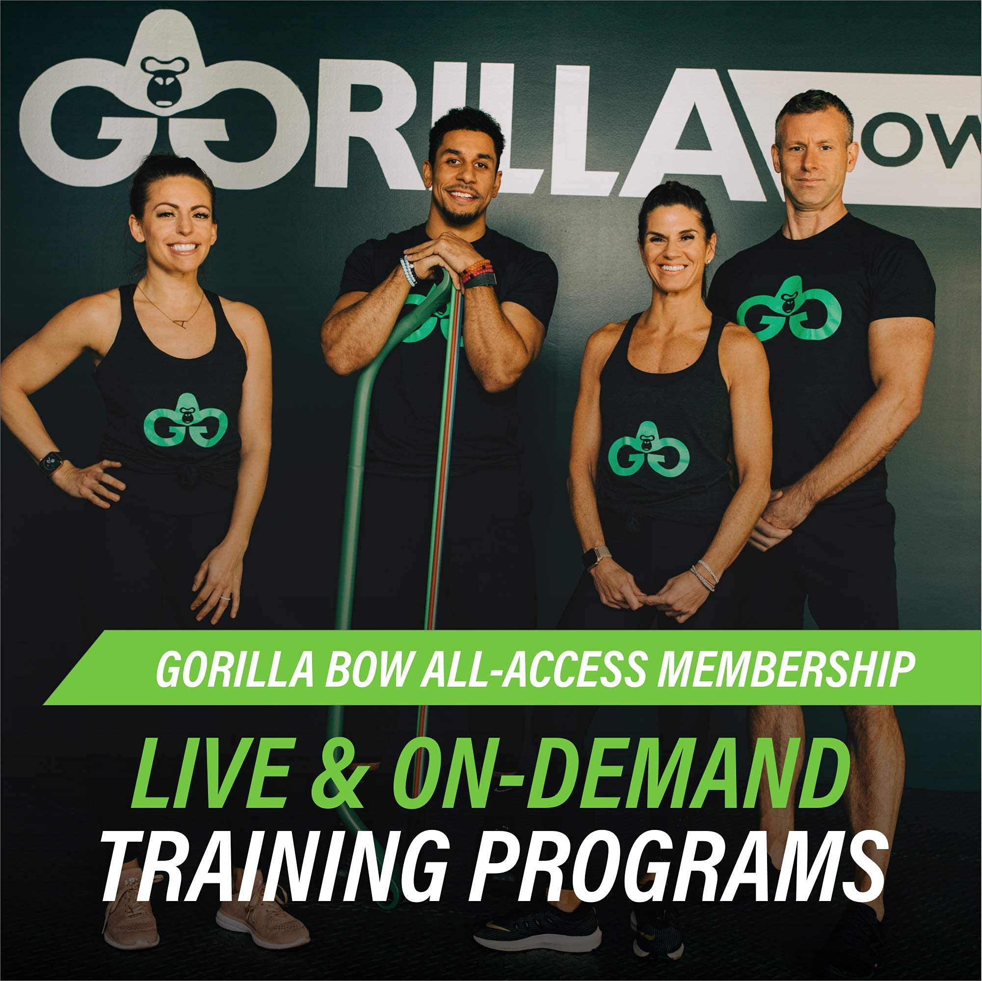 Gorilla Bow Original Portable Home Gym System - Resistance Bands & Bar for Full Body Workouts | Travel Fitness Equipment for Weightlifting & Strength Training | Perfect for Home, Office & Outdoor Exercise