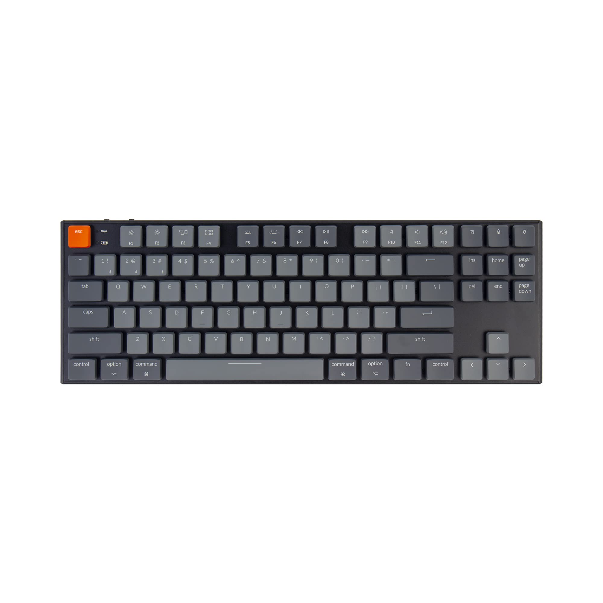 Keychron K1 Ultra-Slim 87-Key Tenkeyless Wireless Mechanical Keyboard - Bluetooth/USB Wired, Low-Profile Gateron Blue Switches, White LED Backlit - Compatible with Mac & Windows (Version 5) - Perfect for Gaming, Office Work & Programming