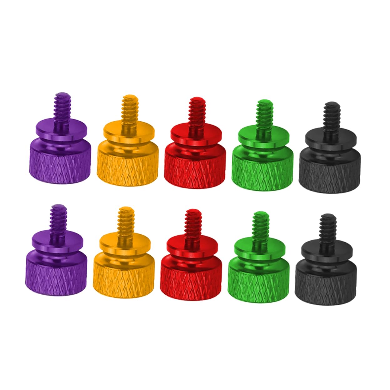 10PCS Aluminum Alloy Knurled Thumb Screws for Hard Drive Cabinet & Computer Case - Coarse Thread Spiral Chassis Power Supply Screws - Easy Hand-Twist Installation for PC Builds & DIY Upgrades