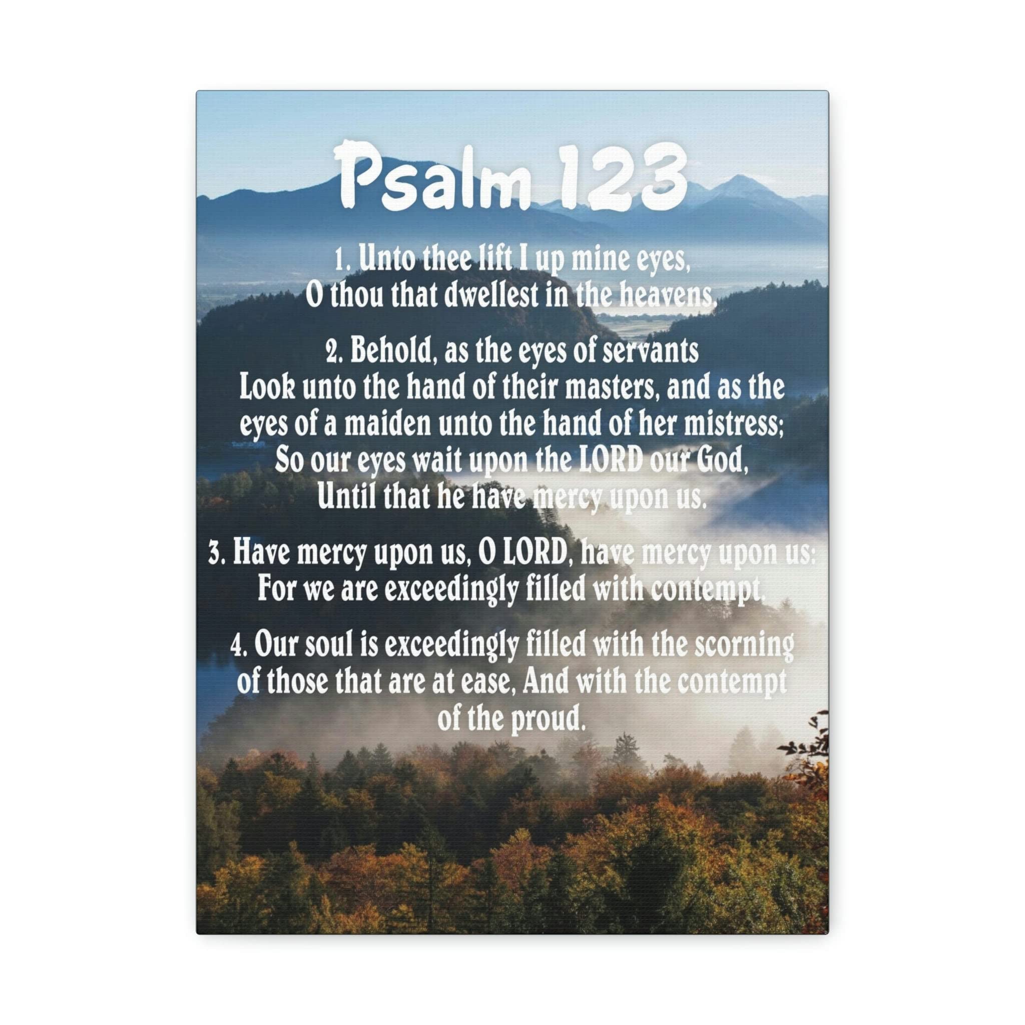 Bible Verse Canvas Wall Art - Psalm 123 Christian Scripture Home Decor for Living Room, Bedroom & Church | Inspirational Gift for Weddings, Baptisms & Religious Occasions