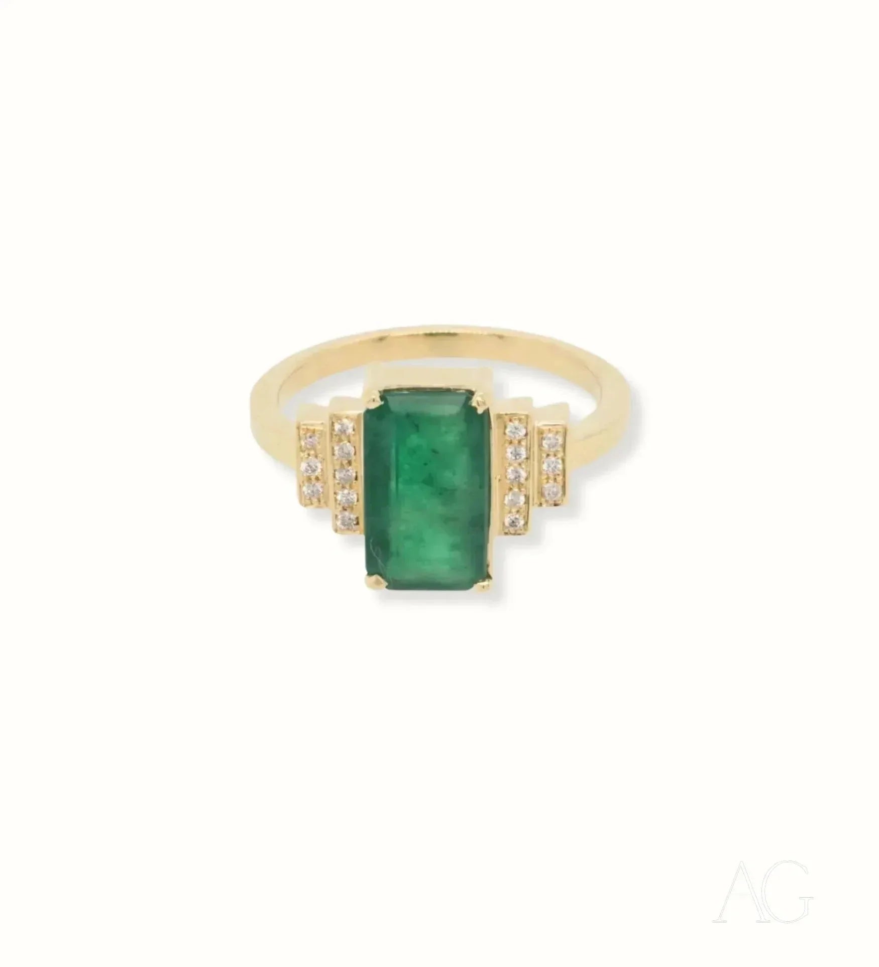 Exquisite 18k Gold Emerald Ring - 2.3 Carat Genuine Emerald Engagement Ring for Women, Perfect for Wedding, Anniversary & Special Occasions