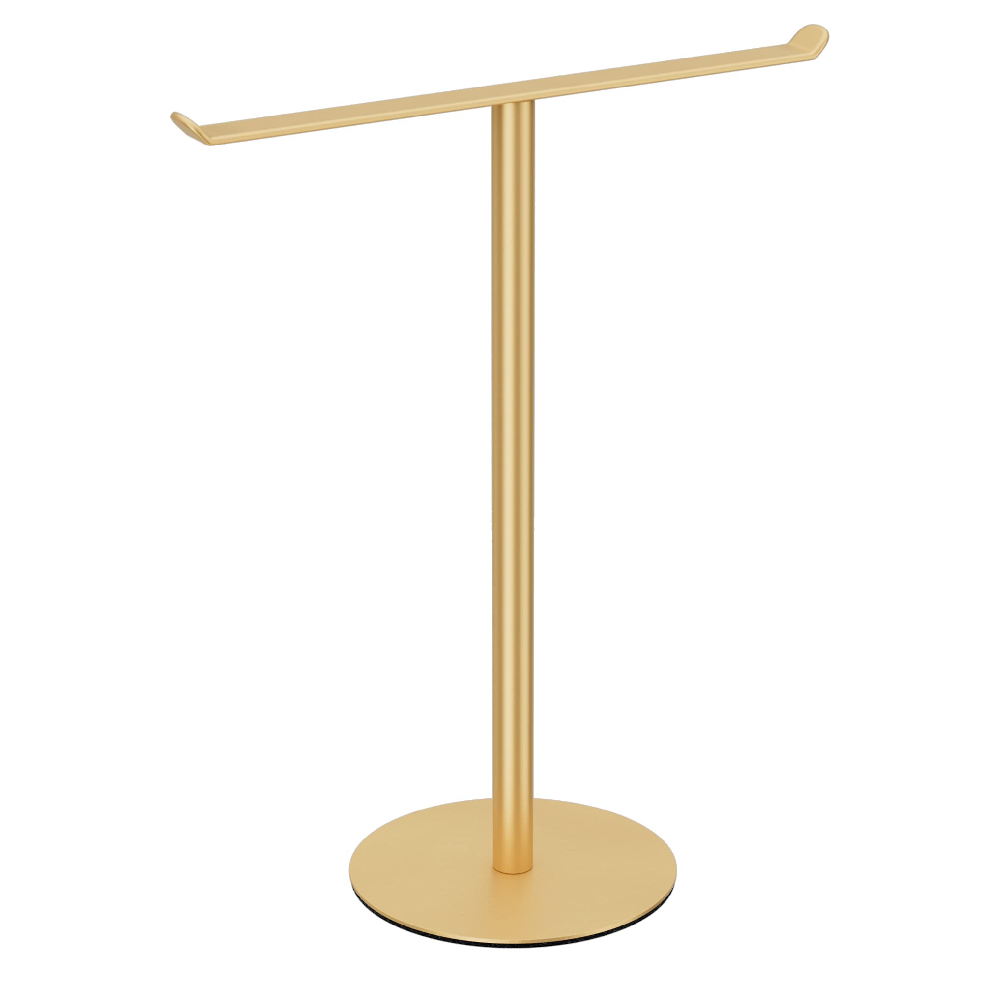 Gold T-Shape Hand Towel Stand - Bathroom & Kitchen Towel Holder Organizer for Fingertip & Display Towels - Perfect for Home, Hotel, and Spa Decor