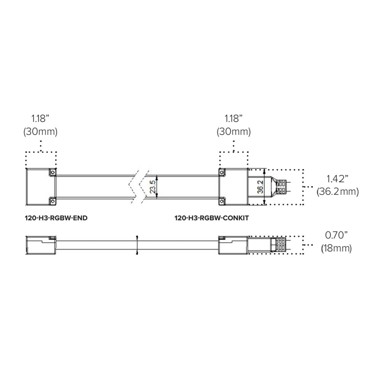 5ft Conkit IP65 Waterproof Power Connector for Hybrid 3 RGBW LED Strip Lights - Direct Bare Wire Connection - Perfect for Home Theater, Gaming Setup & Outdoor Lighting