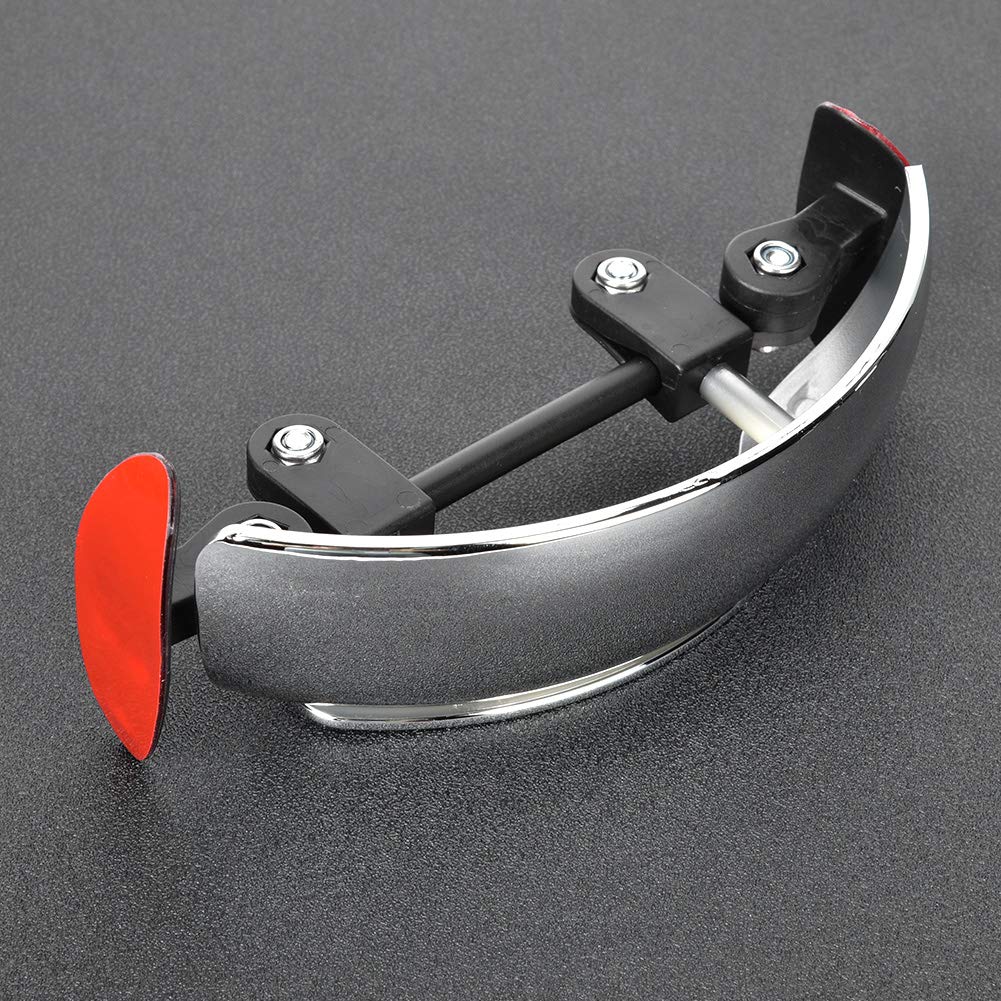180° Ultra Wide Angle Motorcycle Rear View Mirror - Universal Windscreen Mount, Chromed Security Blind Spot Mirror for Enhanced Riding Safety | Perfect for Cruisers, Touring Bikes & Commuter Motorcycles