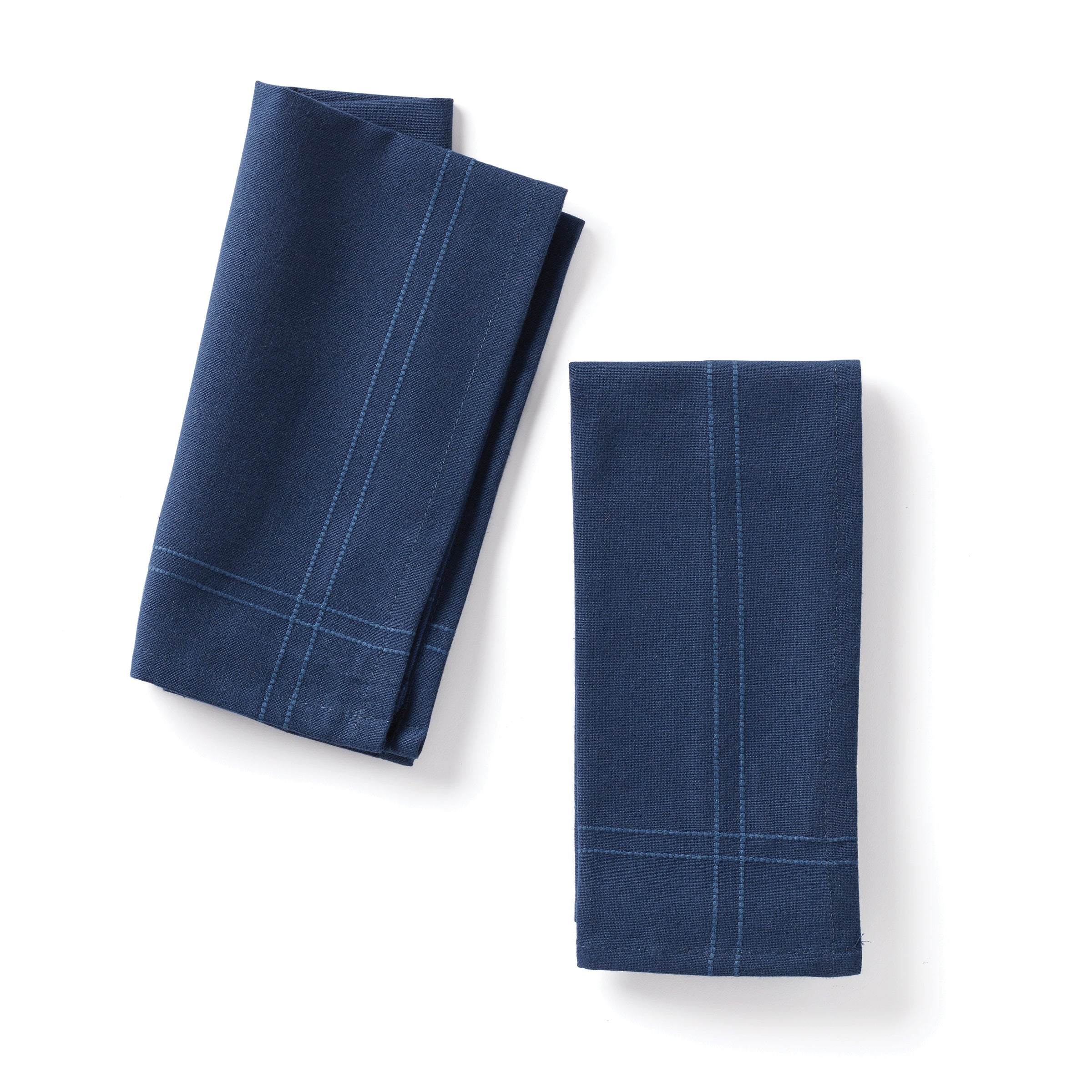 Premium Navy Blue Dinner Napkins Set of 2 - 100% Cotton Linen-Like Cloth Napkins for Formal Dining, Parties & Everyday Use - Elegant Table Setting Accessories for Restaurants, Weddings & Home Decor