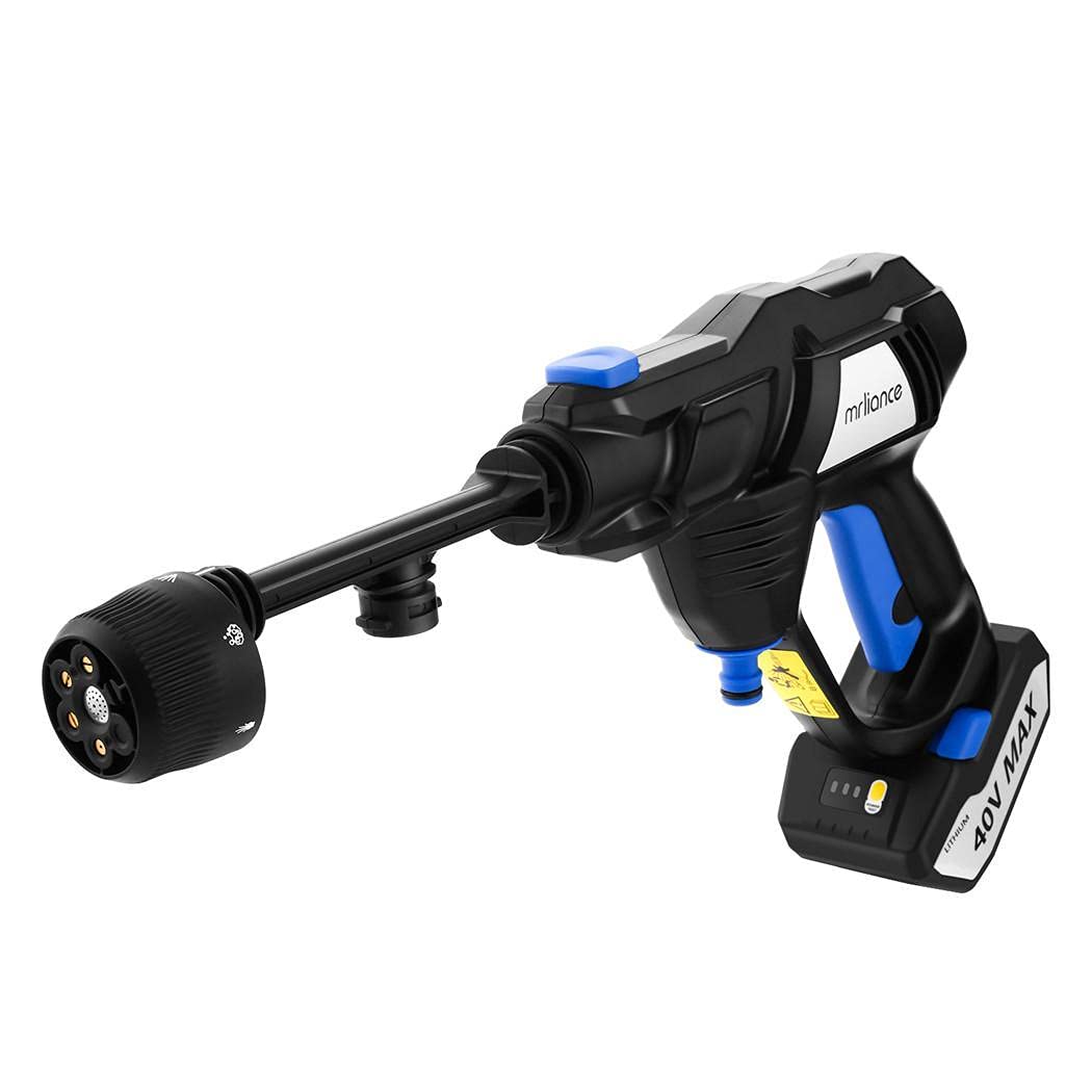 Mrliance M5233 40V Cordless Pressure Washer with 2 Batteries & Charger | 2000 PSI Portable Power Washer for Driveway, Deck, Patio & Car Cleaning | Includes Nozzle Accessories