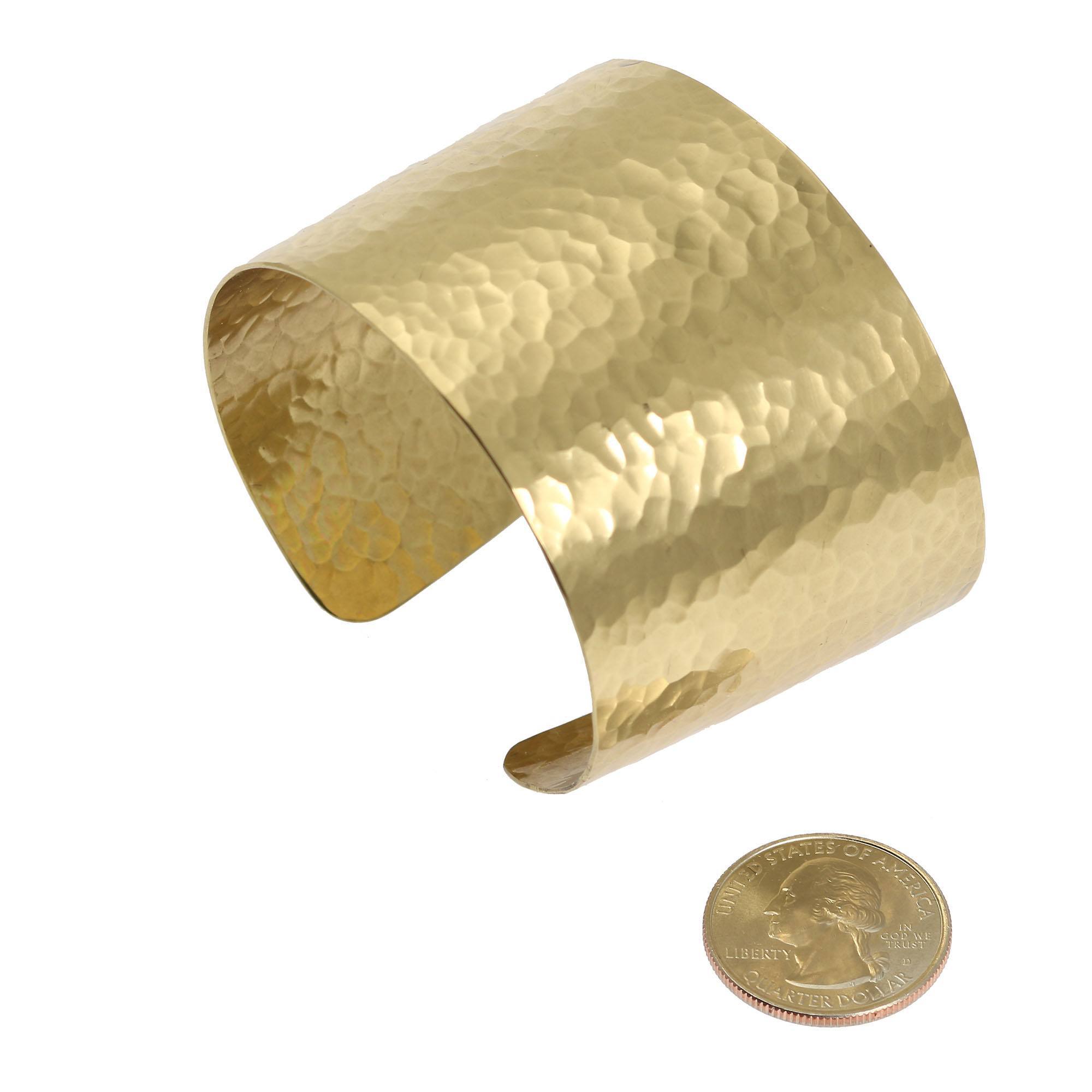 Hammered Nu Gold Brass Cuff Bracelet - Vintage Boho Jewelry for Women - Perfect for Festivals, Weddings & Everyday Wear