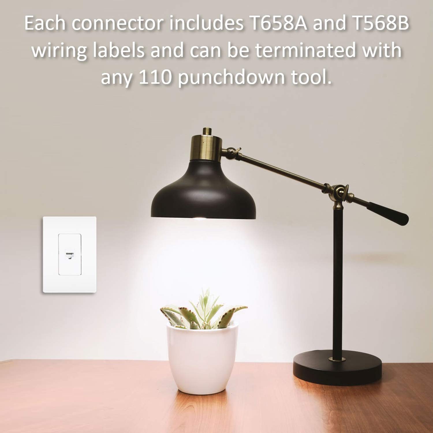 Legrand Keystone Jack - Cat6 Ethernet Network Port for Home Office & Home Theater - High-Speed Internet Connection for Workstations, Gaming & Streaming