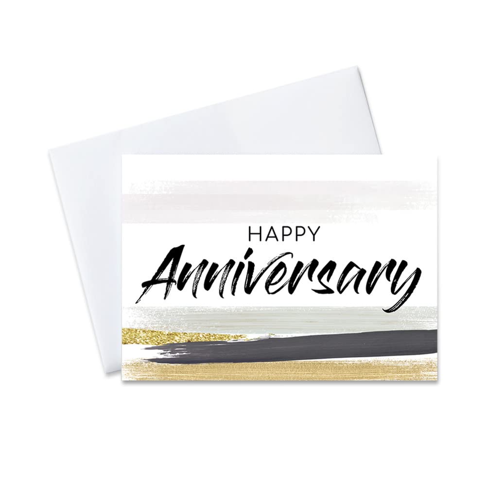 CEO Business Anniversary Greeting Cards Set - Premium 5x7 Inch Brush Stroke Design Cards with 26 White Envelopes (25 Cards) - Perfect for Corporate Celebrations, Milestone Recognition & Executive Gifting (A2001)