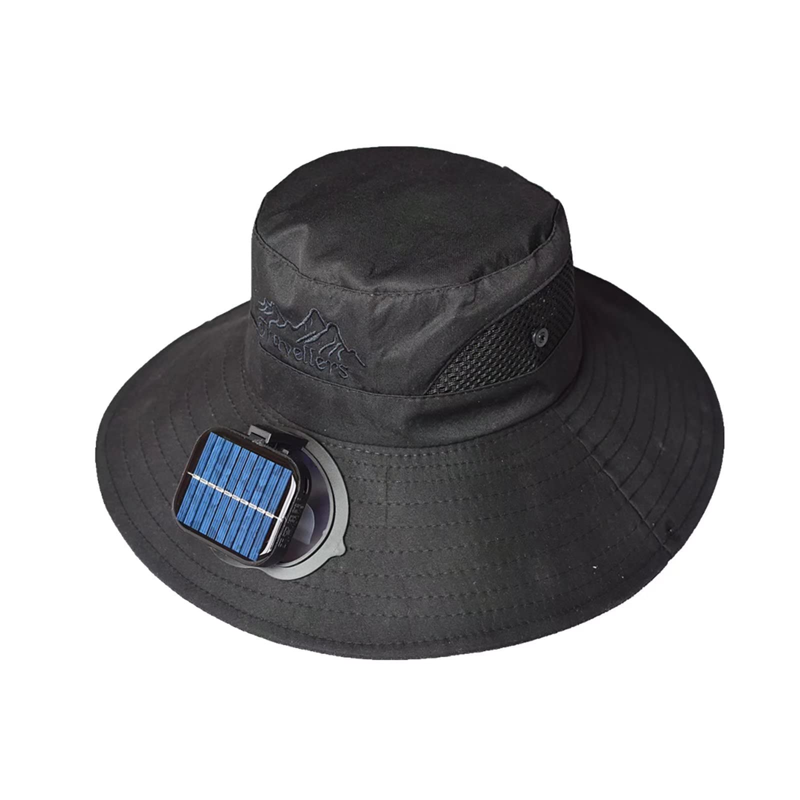 Solar Powered Cooling Fan Sun Hat for Outdoor Sports, Travel & Camping - Breathable Cowboy Hat with Built-in Fan - Perfect Summer Gift for Hiking, Beach & Gardening