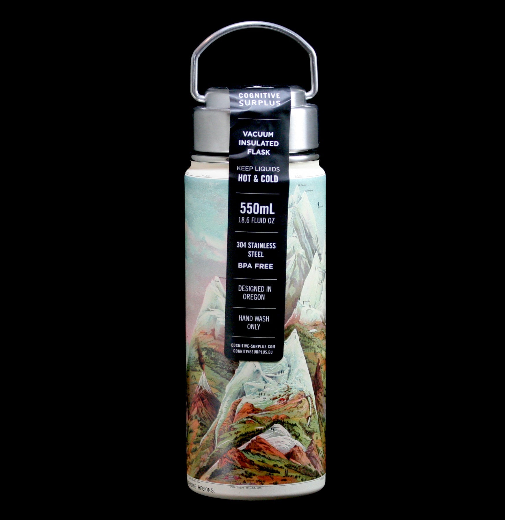 Premium Stainless Steel Vacuum Insulated Water Bottle for Hiking, Camping & Outdoor Adventures - Keeps Drinks Hot/Cold for 24 Hours - BPA Free Leakproof Thermos for Mountain Climbing, Travel & Sports