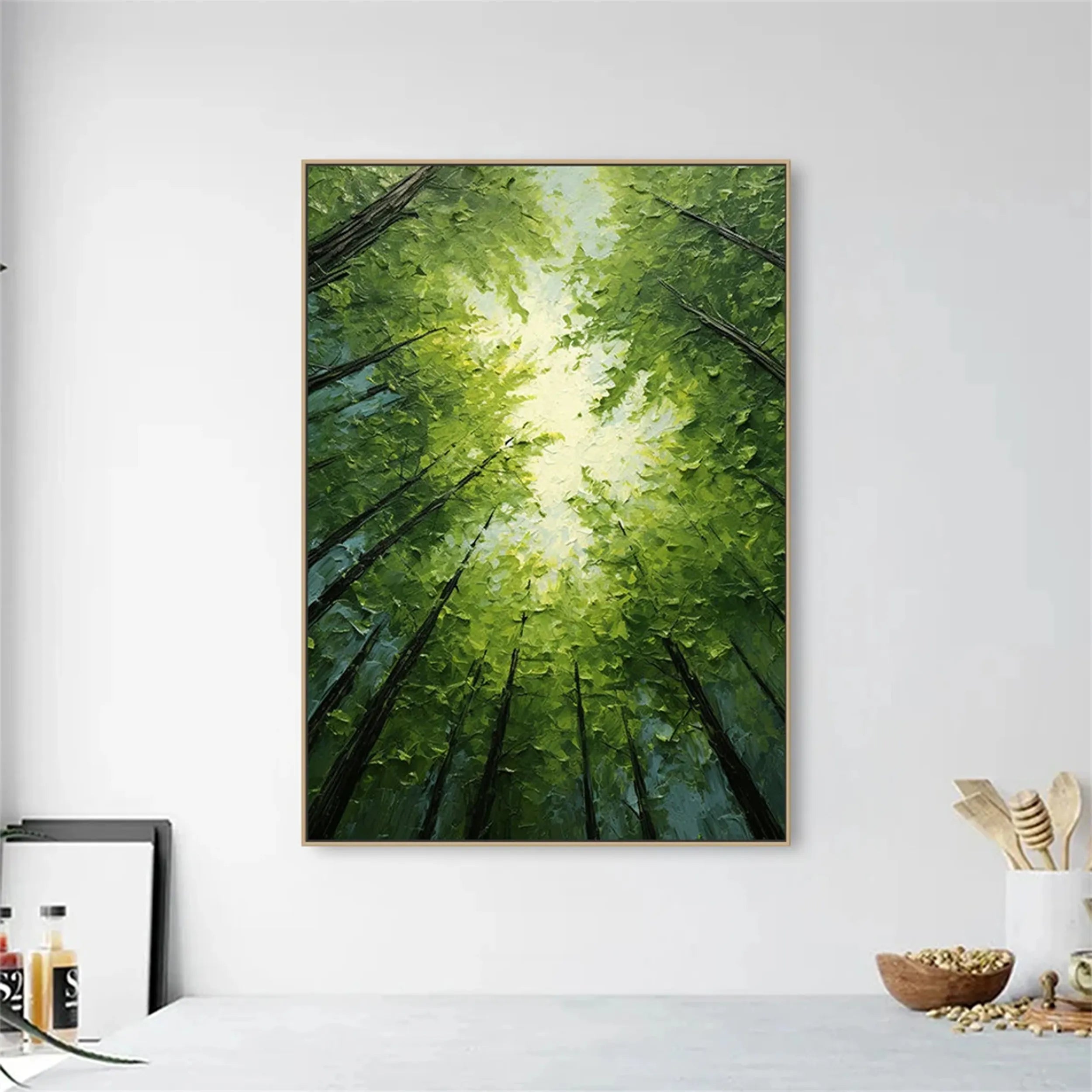Blue & Green Abstract Wall Art Canvas Print #BG041 - Modern Home Decor for Living Room, Bedroom & Office