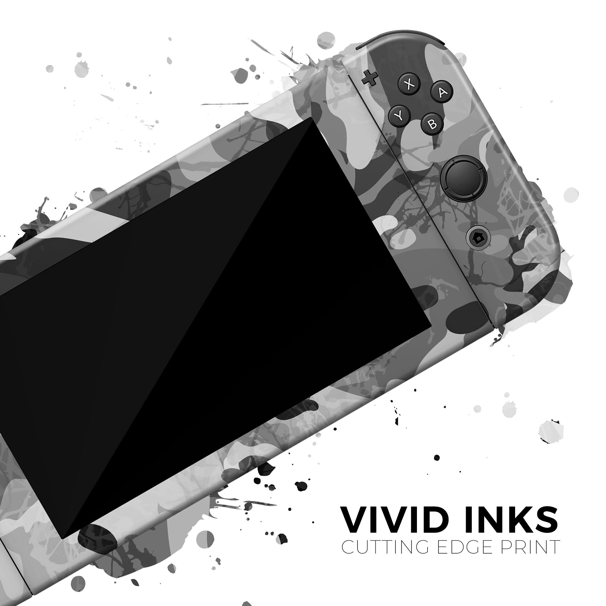 Nintendo Switch Skin Decal - Removable Vinyl Wrap Cover Compatible with Switch Console - Scratch-Resistant Protective Desert Snow Camouflage V2 - Perfect for Gaming, Travel & Customization
