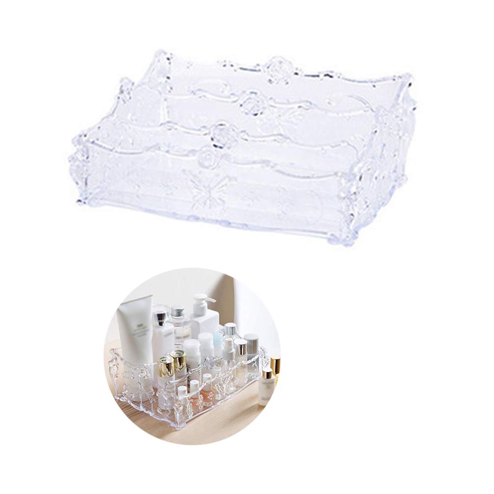 NUOBESTY Clear Acrylic Desktop Organizer - Cosmetic & Jewelry Storage Case for Lipstick, Makeup Palette - Perfect for Vanity, Bathroom & Office Organization