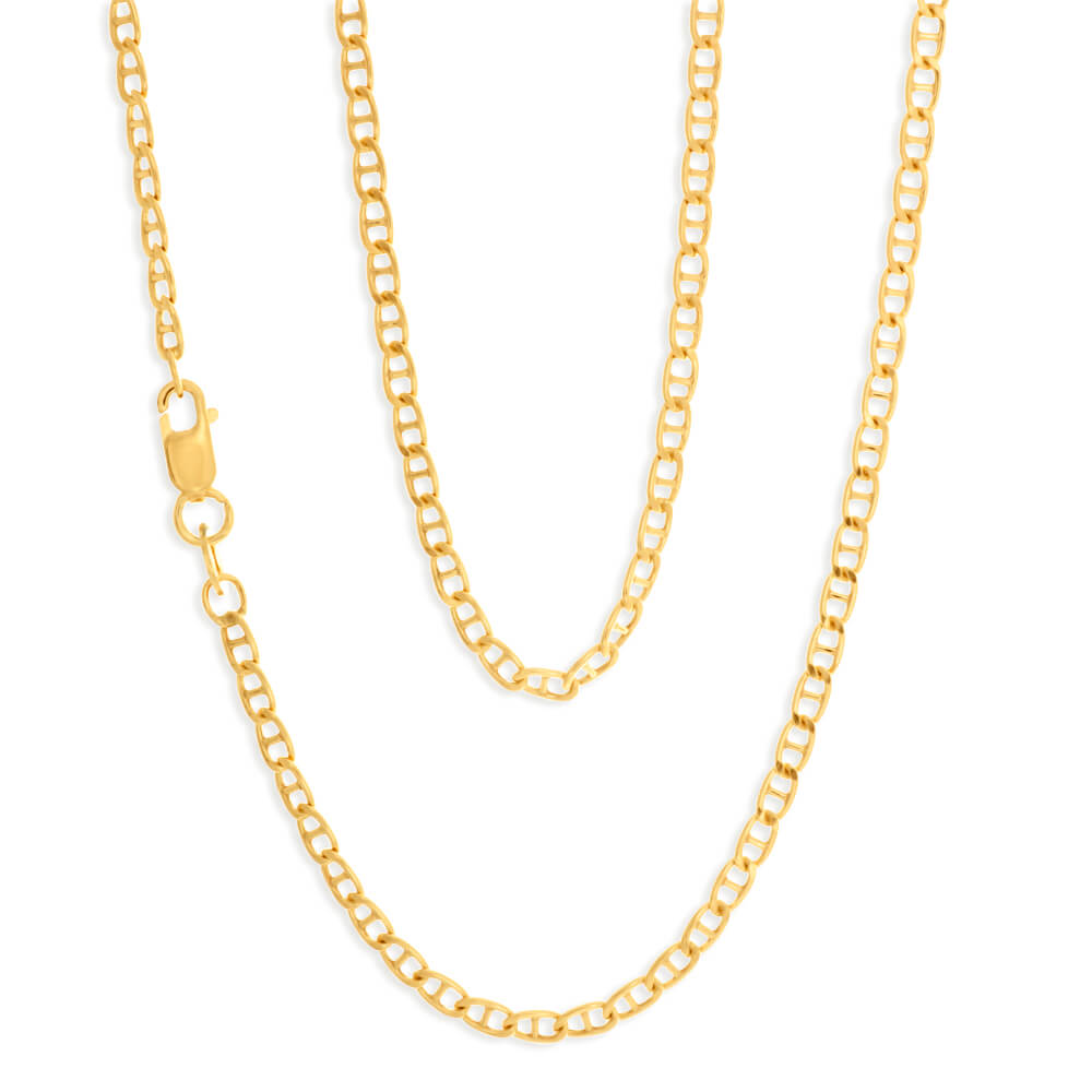 9ct Elegant Yellow Gold Silver Filled Anchor Chain Necklace for Women - Perfect for Layering, Everyday Wear & Gift Giving