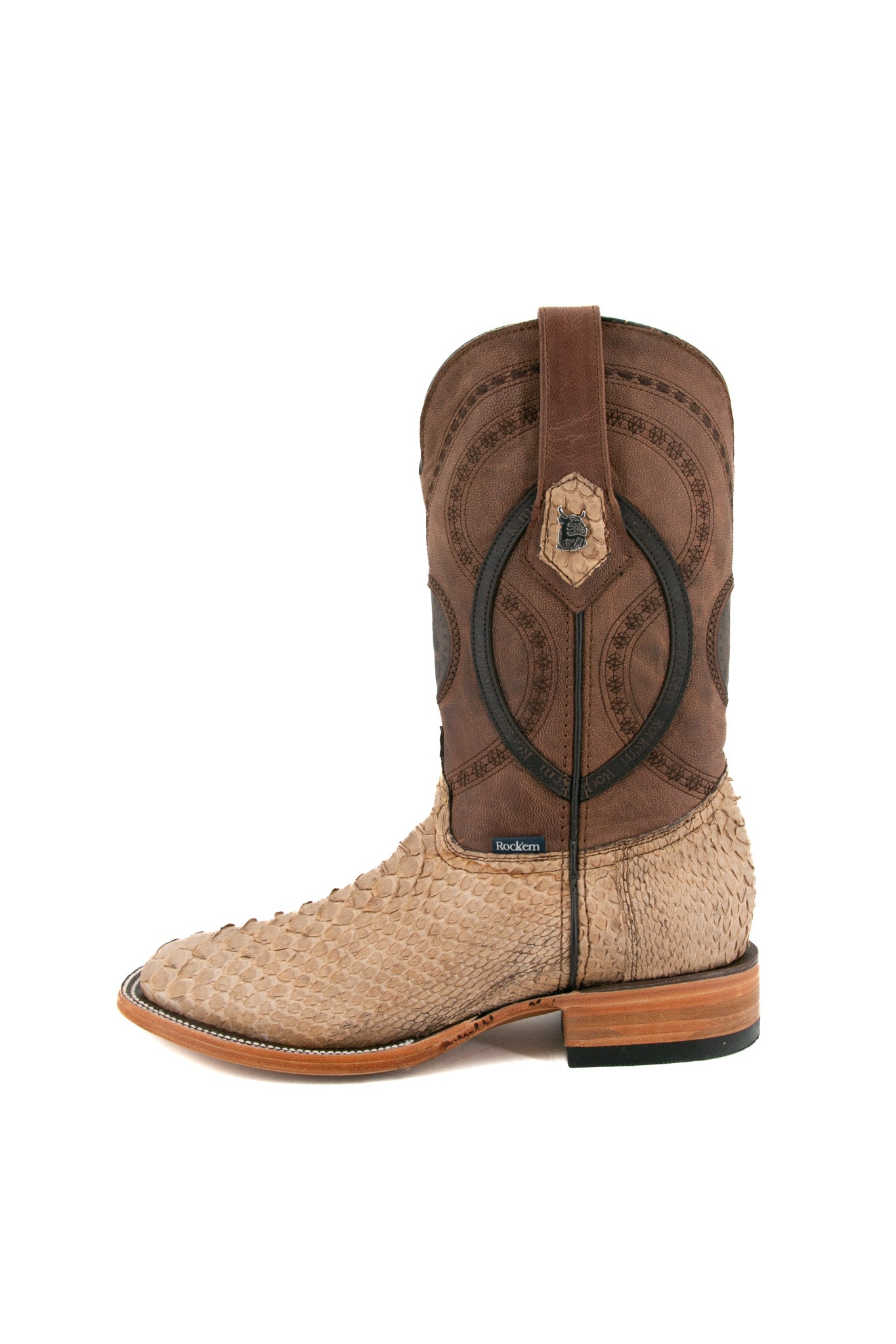 Exotic Python Square Toe Cowboy Boots for Men & Women - Western Style Fashion Boots for Rodeo, Country Music Festivals & Night Out