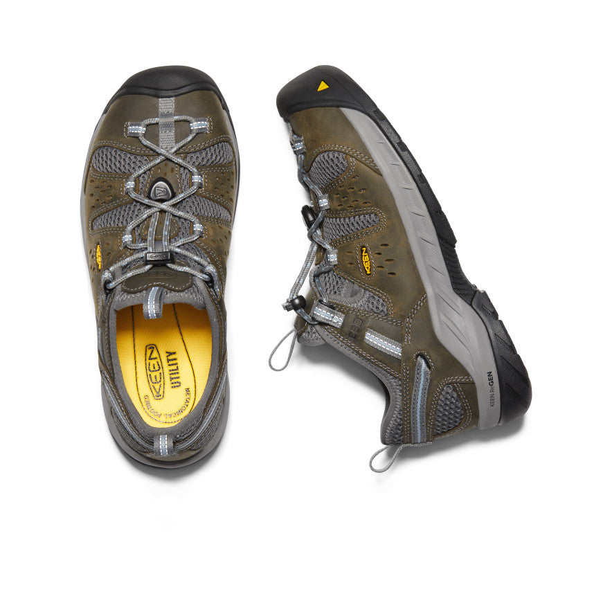 Women's Atlanta Cool II ESD Steel Toe Safety Shoes - Gargoyle/Blue Fog | Slip Resistant & Electrical Hazard Protection for Work & Construction Sites