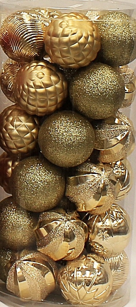 30 Pack 70MM Christmas Tree Ornaments - Gold, White, Red Holiday Ball Decorations for Xmas Tree, Party & Home Decor