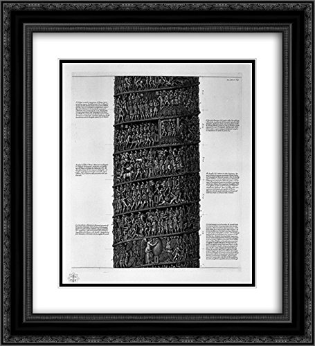 Antonine Column Main Facade Art Print - 20x22 Black Ornate Framed Museum Quality with Double Matting by Giovanni Battista Piranesi | Roman Architecture Decor for Living Room, Office & Study