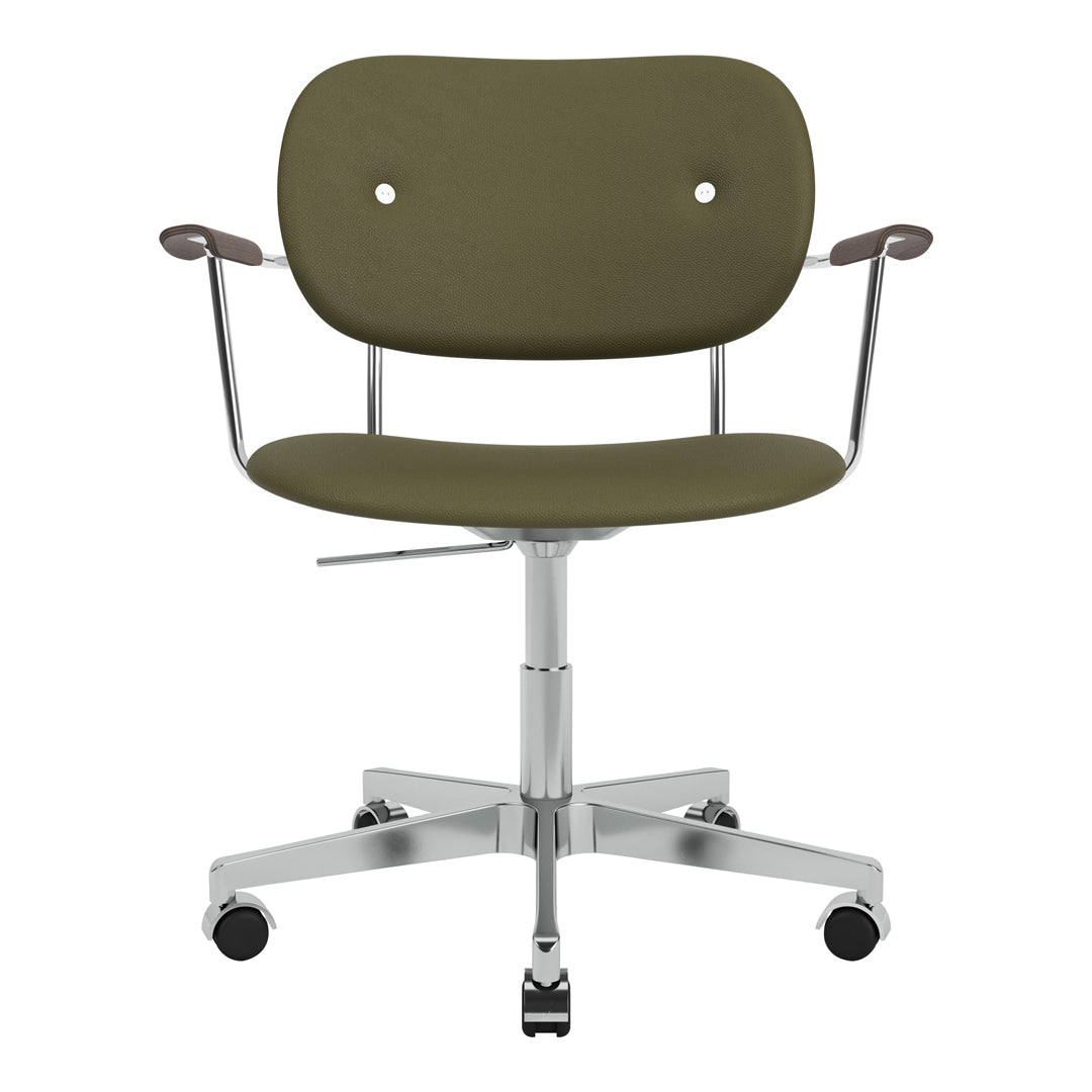 Ergonomic Office Armchair with Full Upholstery & 360° Swivel Base - Adjustable Height Rolling Chair for Home Office, Conference Room, or Gaming Setup