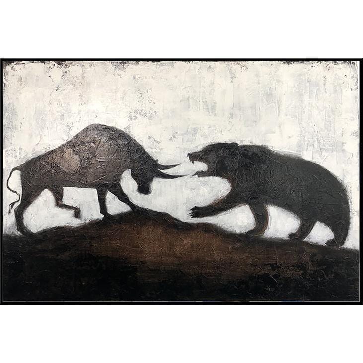 Bull vs Bear Wall Art - Inspirational Financial Motivational Poster for Office & Home Decor - Perfect for Stock Traders, Investors & Finance Enthusiasts
