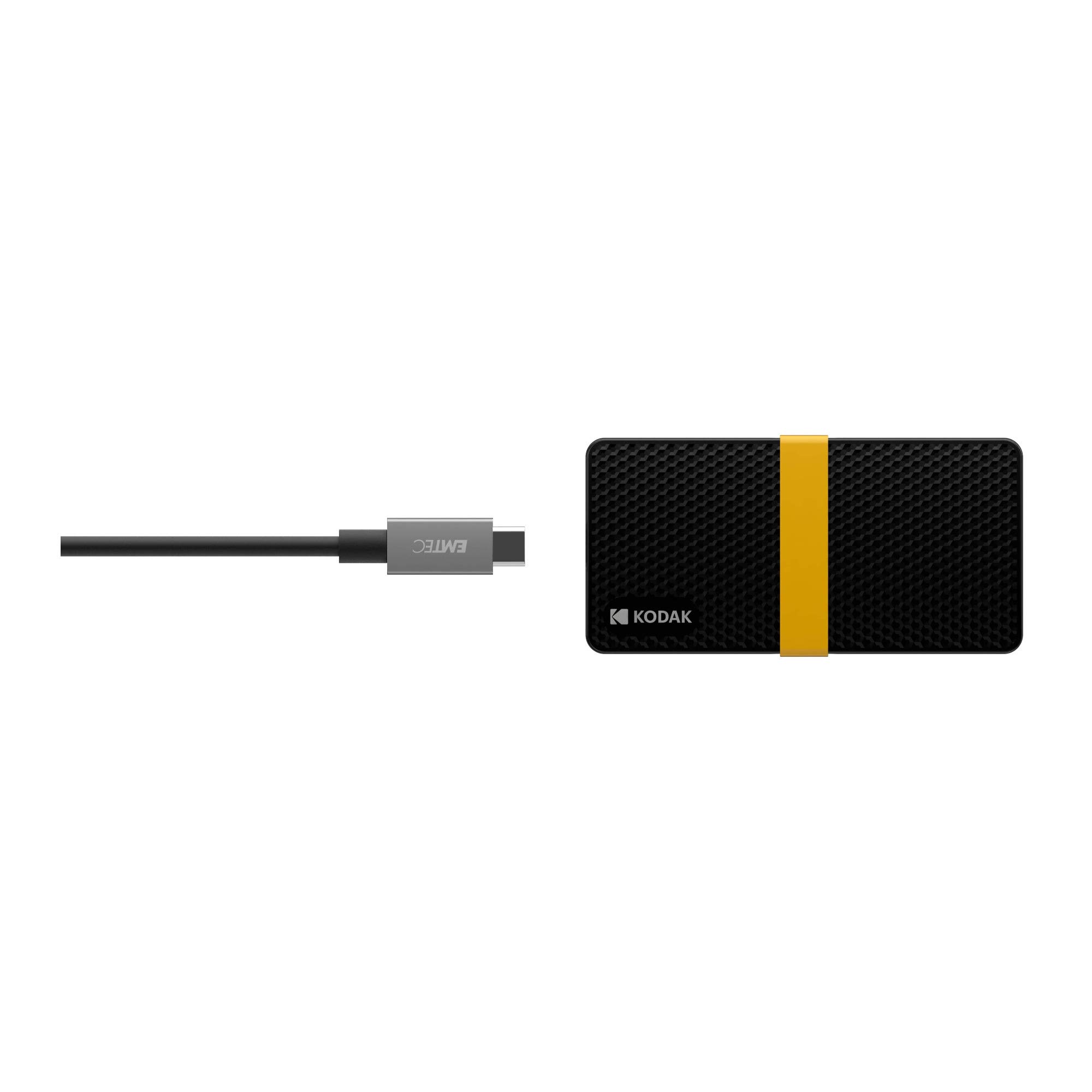 KODAK X200 1TB Portable SSD - USB-C 3.1 Gen 2 (10Gbps) External Solid State Drive - Fast Data Transfer for Photography, Gaming & Backup Storage