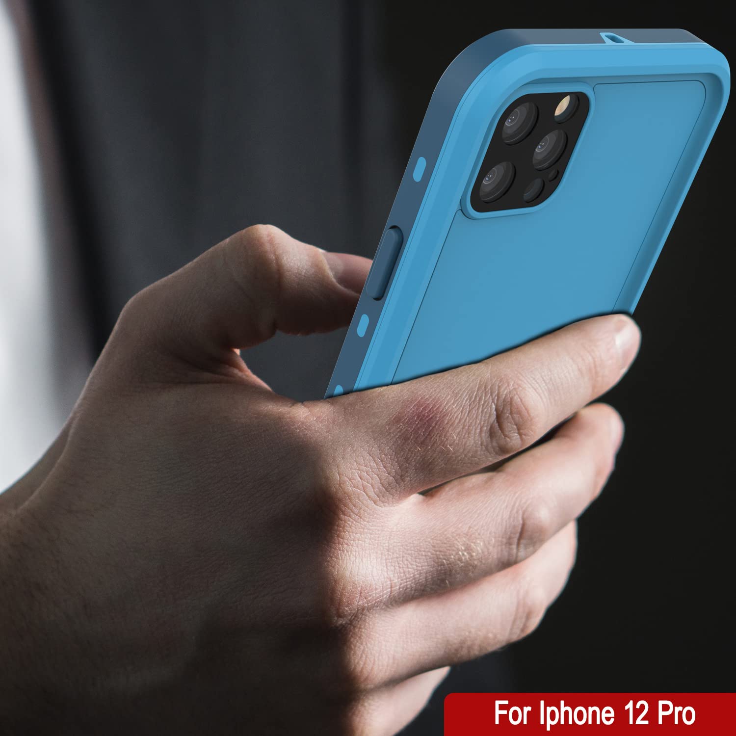 Punkcase iPhone 12 Pro Waterproof Case - IP68 Certified Slim Armor Cover with Built-in Screen Protector & Kickstand | Shockproof Protective Phone Case for iPhone 12 Pro (6.1 inch) 2020 Model | Perfect for Outdoor Activities, Swimming & Extreme Sports [Blue]
