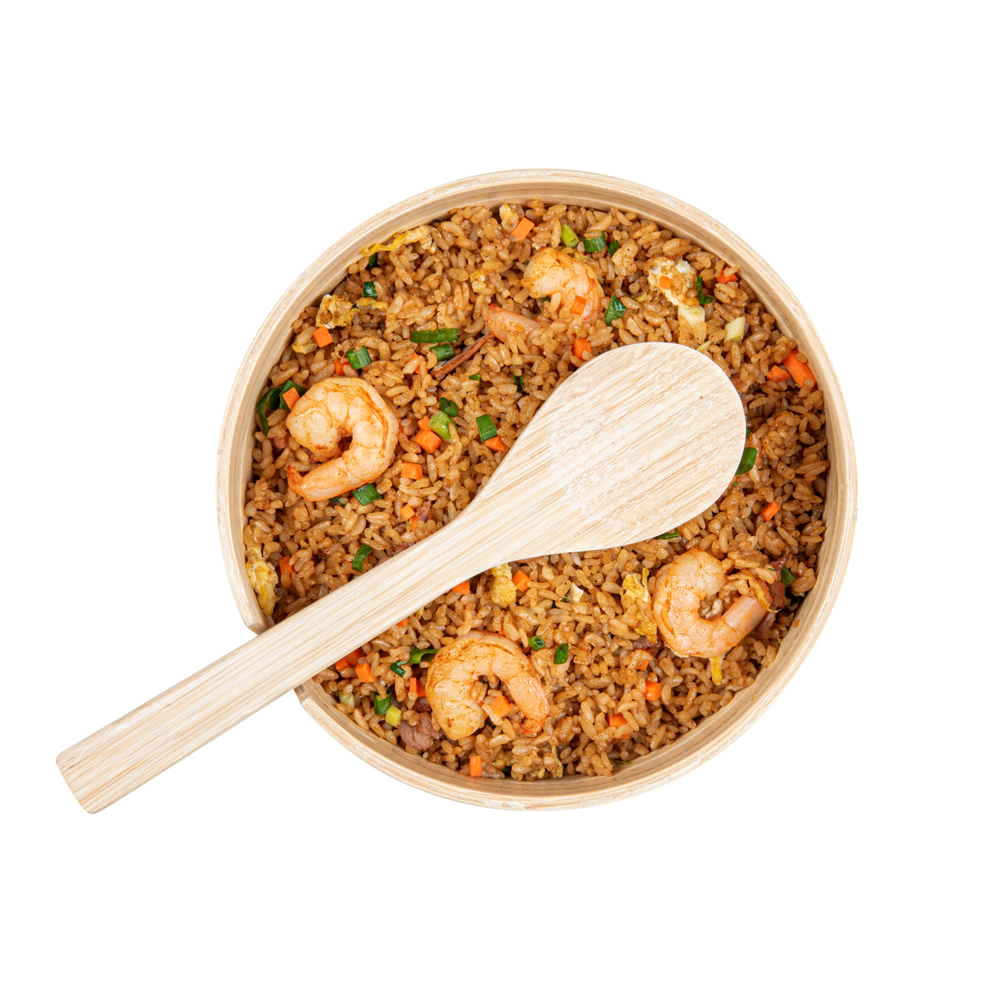 Bambuddha 25 oz Round Natural Bamboo Serving Bowl with Spoon - Eco-Friendly, Durable 7.75