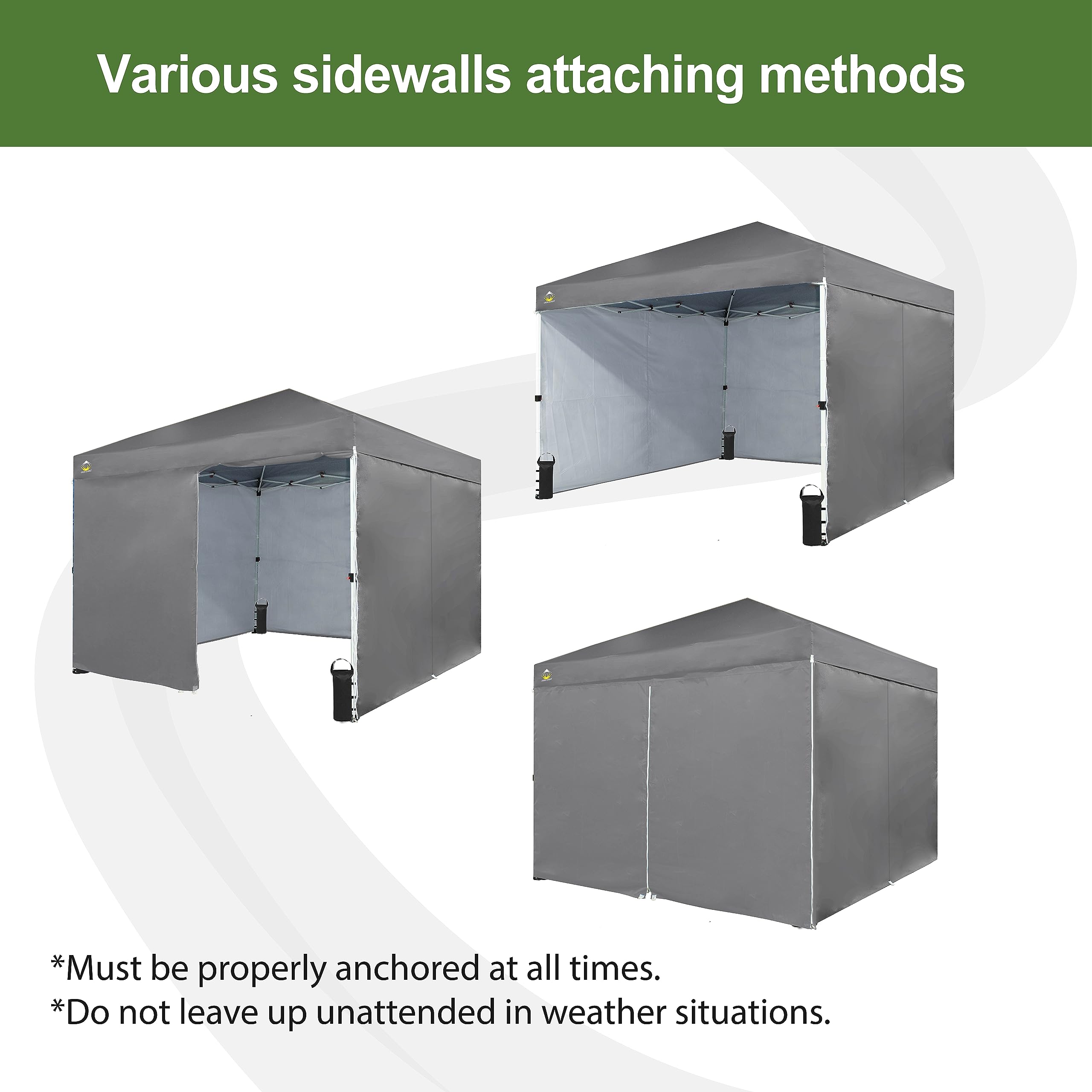 10x10 Pop Up Canopy Tent with Sidewalls - Instant Setup for Outdoor Events & Markets