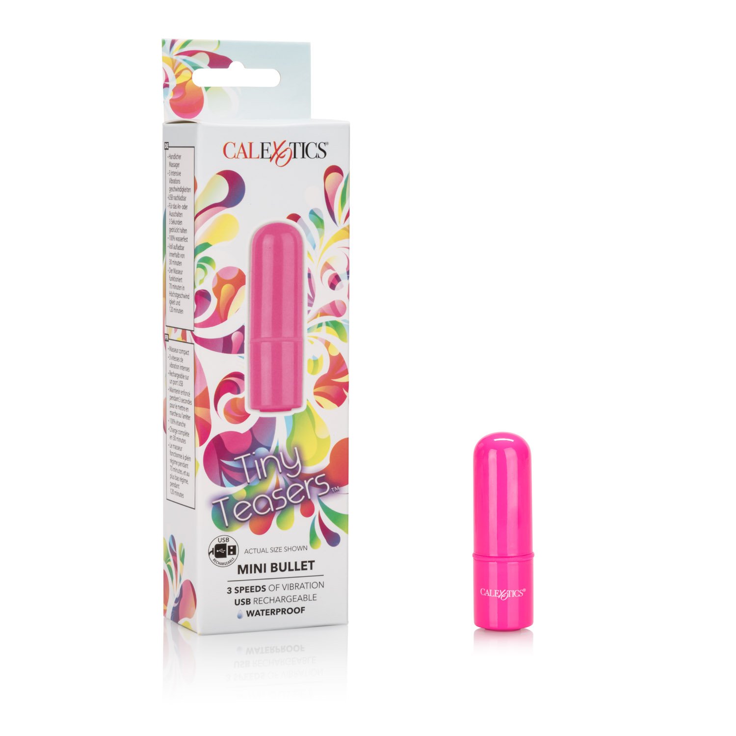 CalExotics Tiny Teasers Mini Bullet - Rechargeable Waterproof Personal Massager - Travel Size Adult Toy for Couples & Solo Play - Pink - Perfect for Travel, Date Nights & Relaxation
