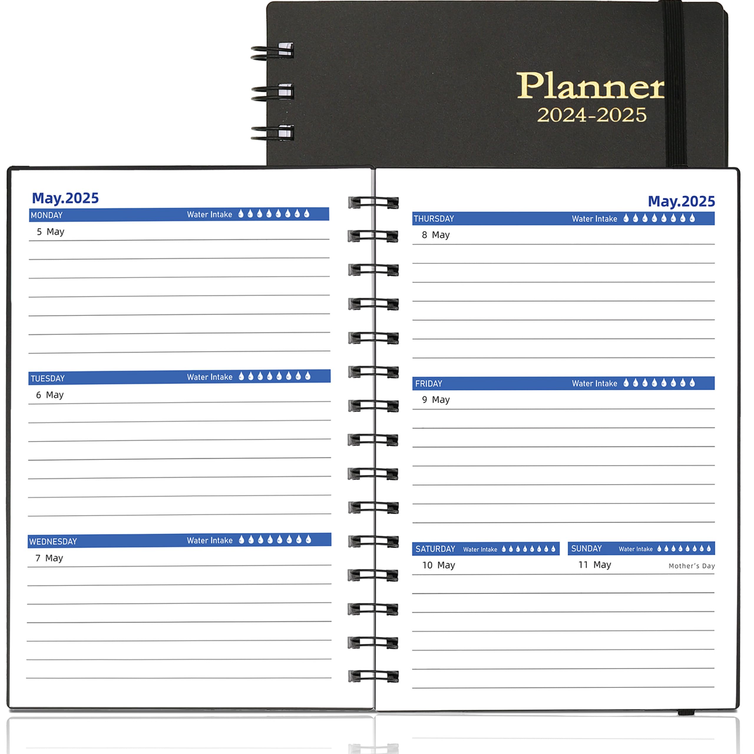 2024-2025 Academic Planner | 18-Month Weekly & Monthly Planner (July 2024-Dec 2025) with Tabs | A5 Size Daily Organizer with 100GSM Thick Paper | Perfect for Students, Professionals & Goal Tracking | Black Hardcover Planner
