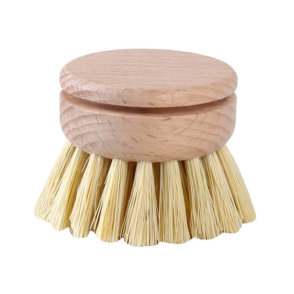 LoveAloe Round Mini Palm Scrub Dish Brush - Eco-Friendly Kitchen Sink Cleaner for Pots, Pans & Cookware - Ergonomic Brush Head for Easy Cleaning - Perfect for Household, Camping & RV Use