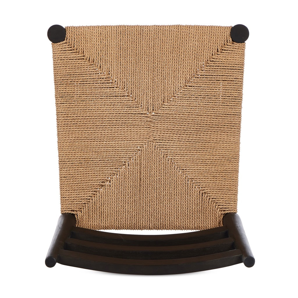Ladder Back Outdoor Dining Chair - Aged Ebony Teak Finish - Perfect for Patio, Garden & Backyard Dining