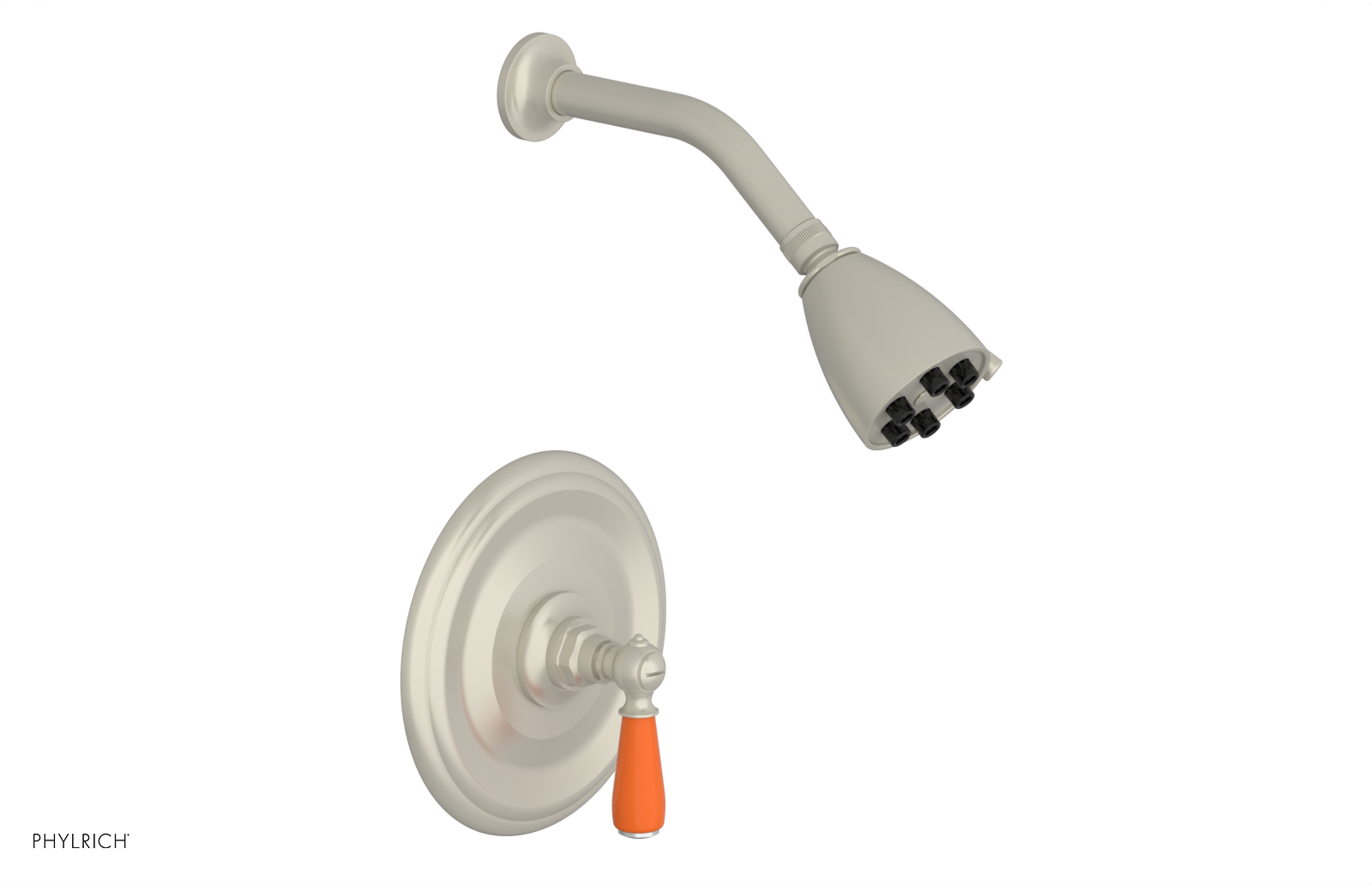 Jamestown Pressure Balance Shower Set with Lever Handle & Orange Accents - 165 22 - Perfect for Modern Bathrooms & Spa-Like Showers