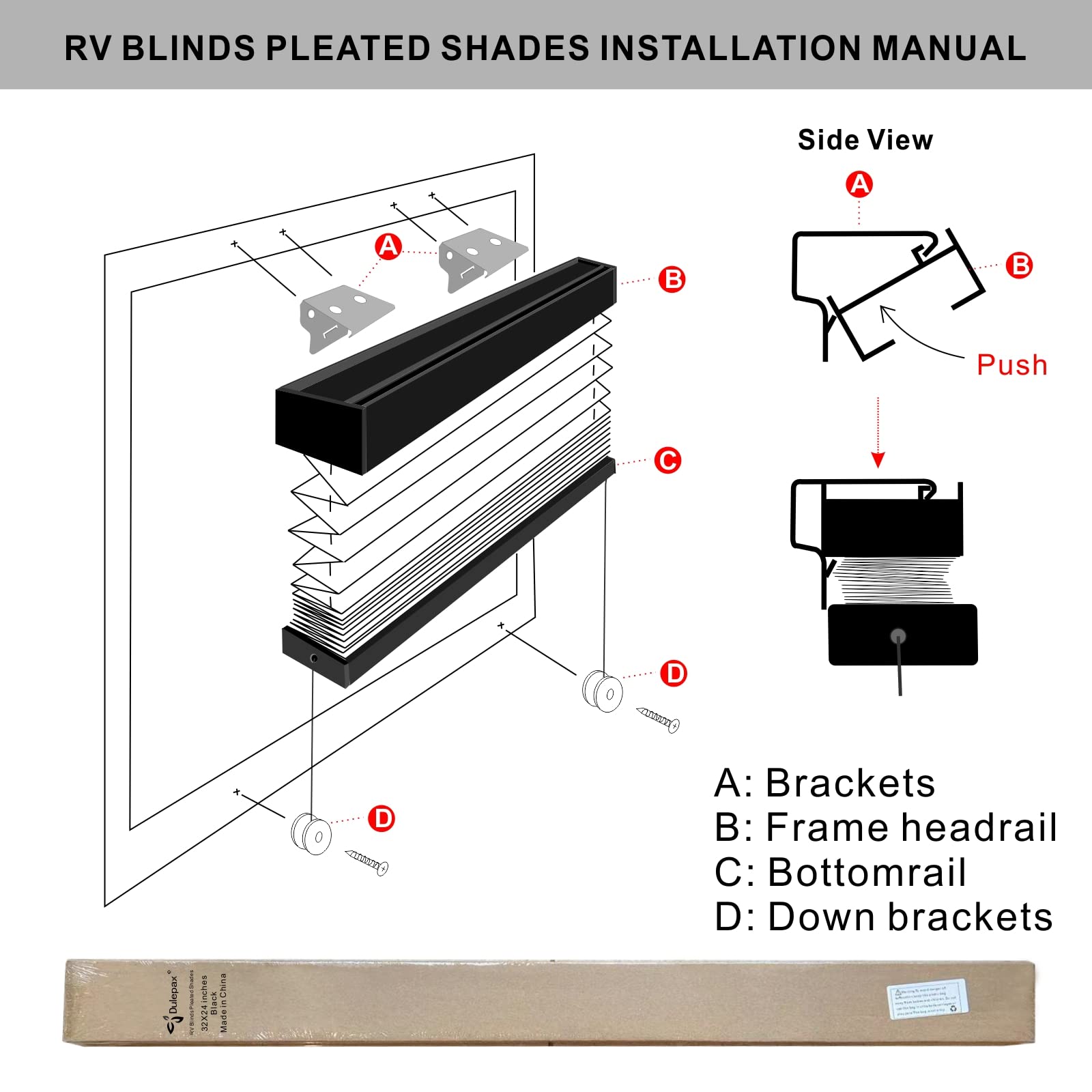 Dulepax RV Pleated Window Shades - 26